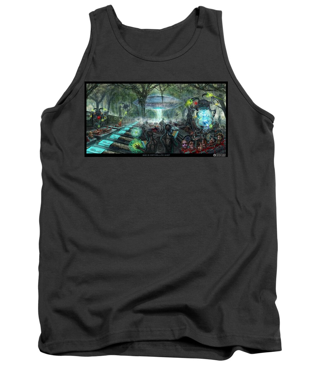 Tony Koehl Tank Top featuring the mixed media Who is Controlling Who by Tony Koehl