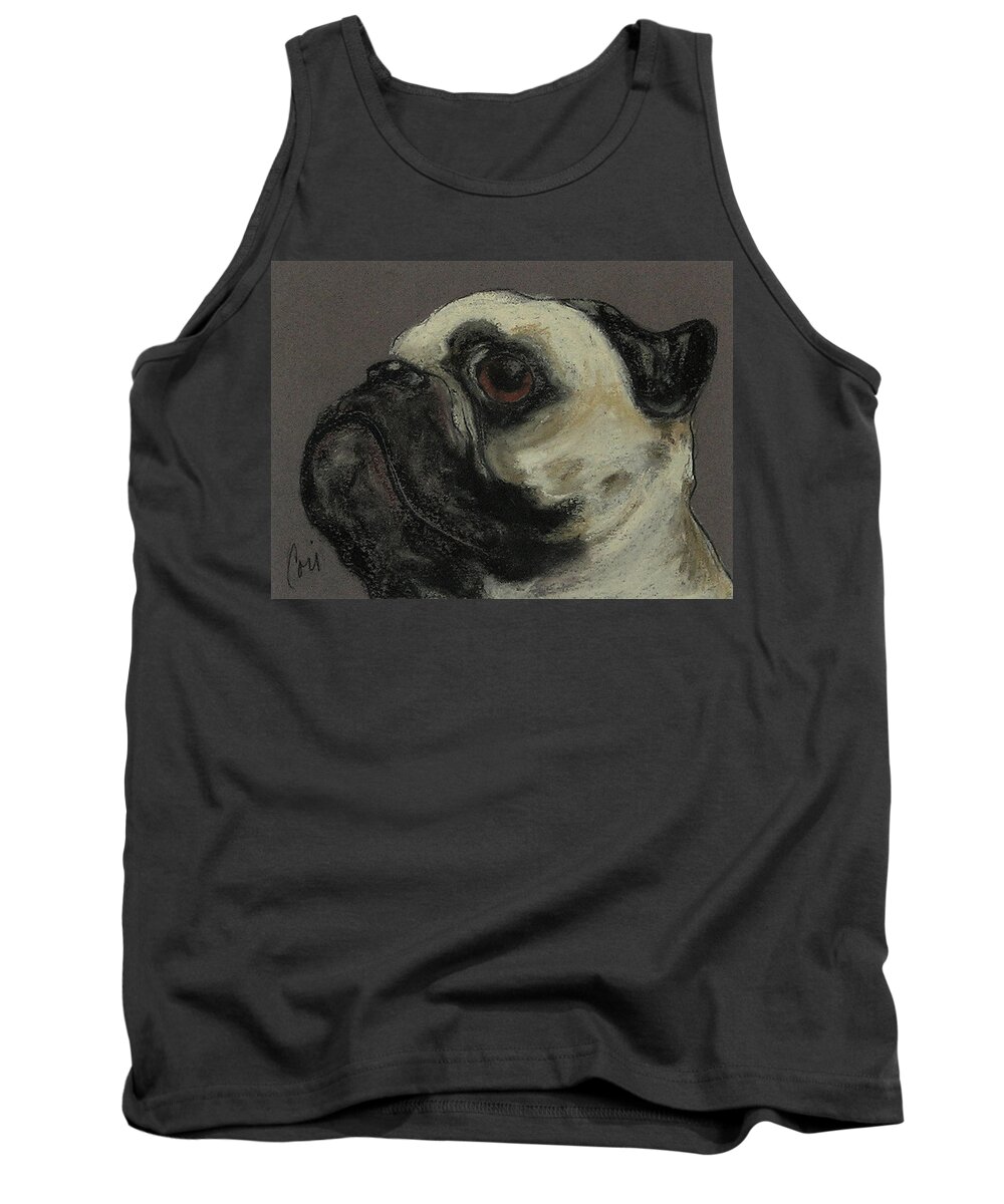 Pastel Tank Top featuring the drawing Who Me by Cori Solomon