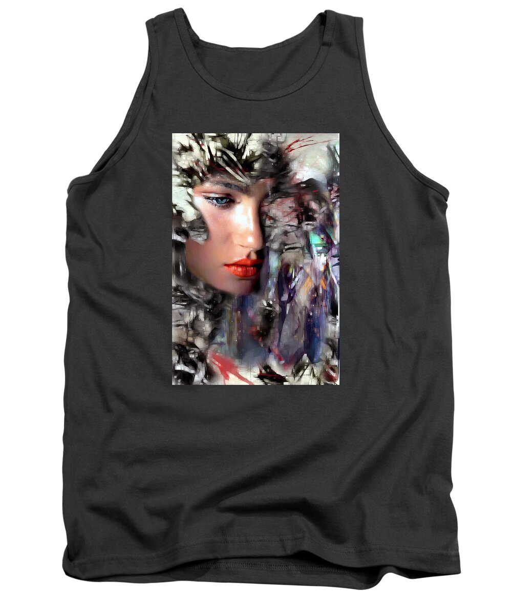 Portraits Tank Top featuring the digital art Why Me by Rafael Salazar