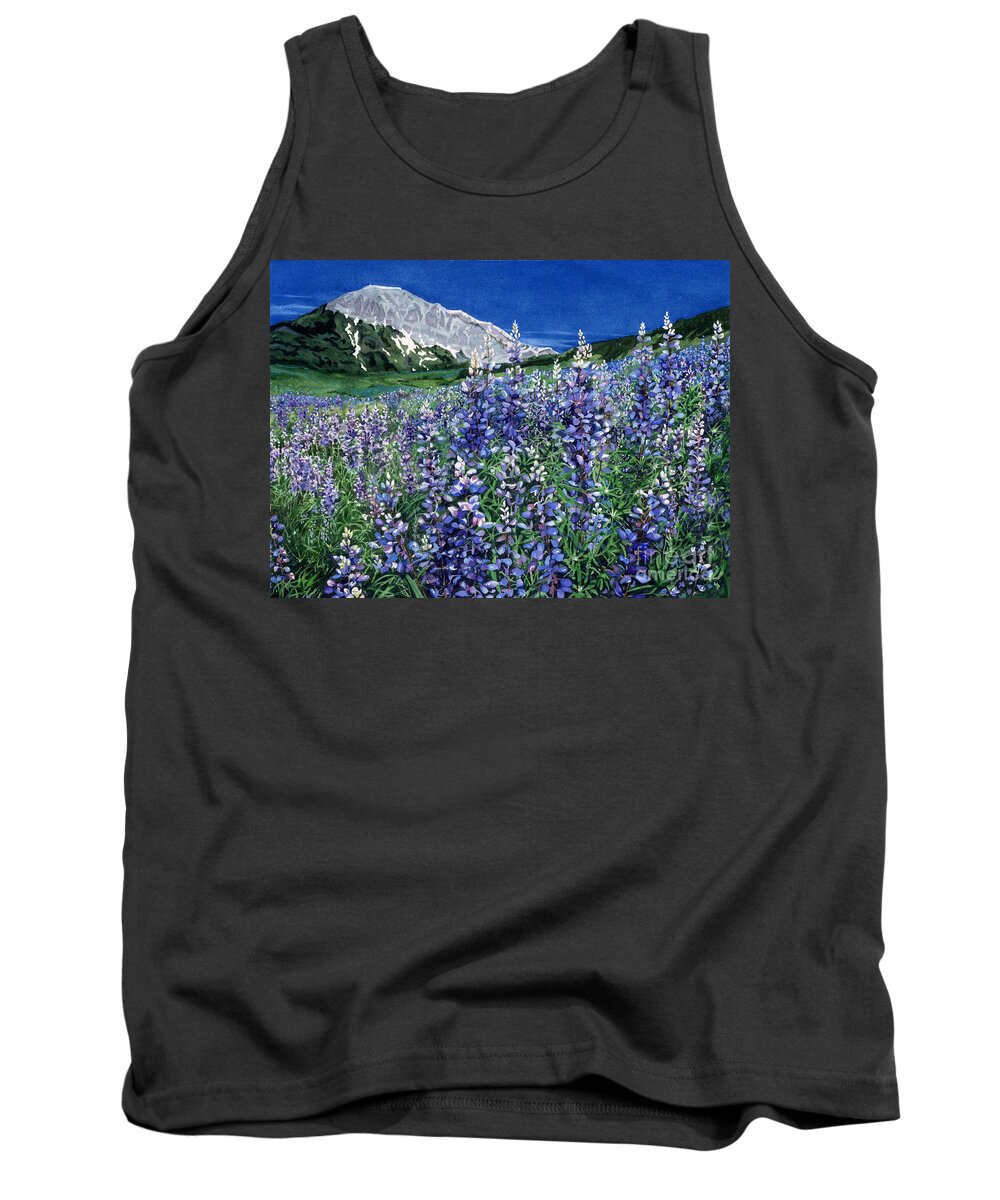 Rocky Mountain Biological Laboratory Tank Top featuring the painting Wild Lupine by Barbara Jewell