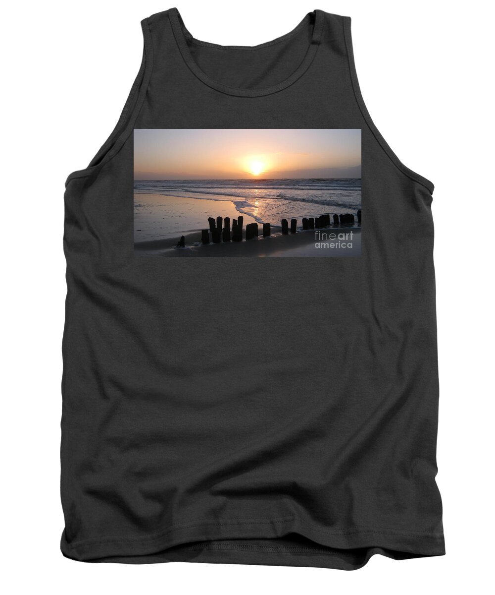 Winter Evening Sea Mood Tank Top featuring the photograph Winter evening sea mood by Heidi Sieber