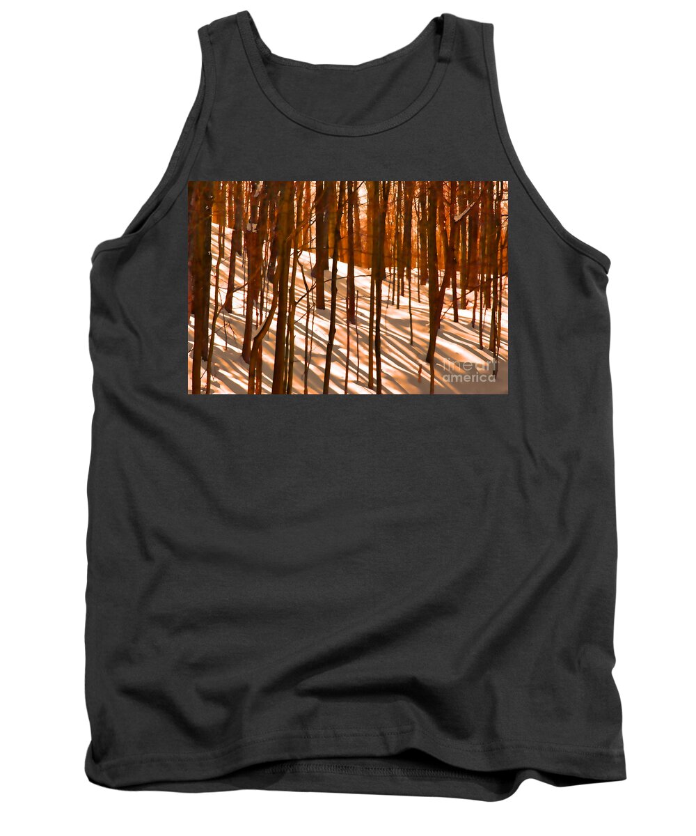 Sunset Tank Top featuring the photograph Winter Shadows by Andrea Kollo