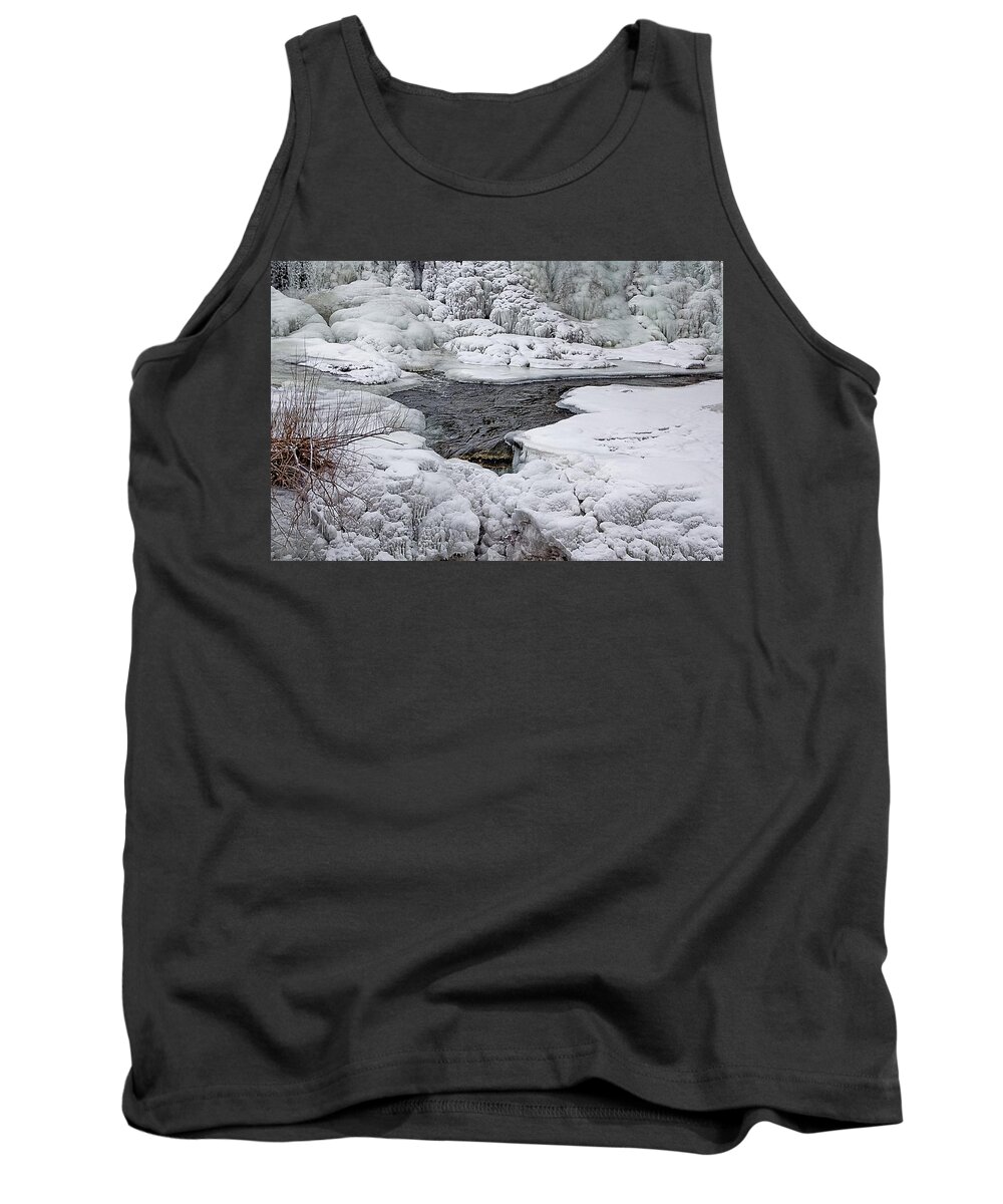 Waterfall Tank Top featuring the photograph Vermillion Falls Winter Wonderland by Patti Deters