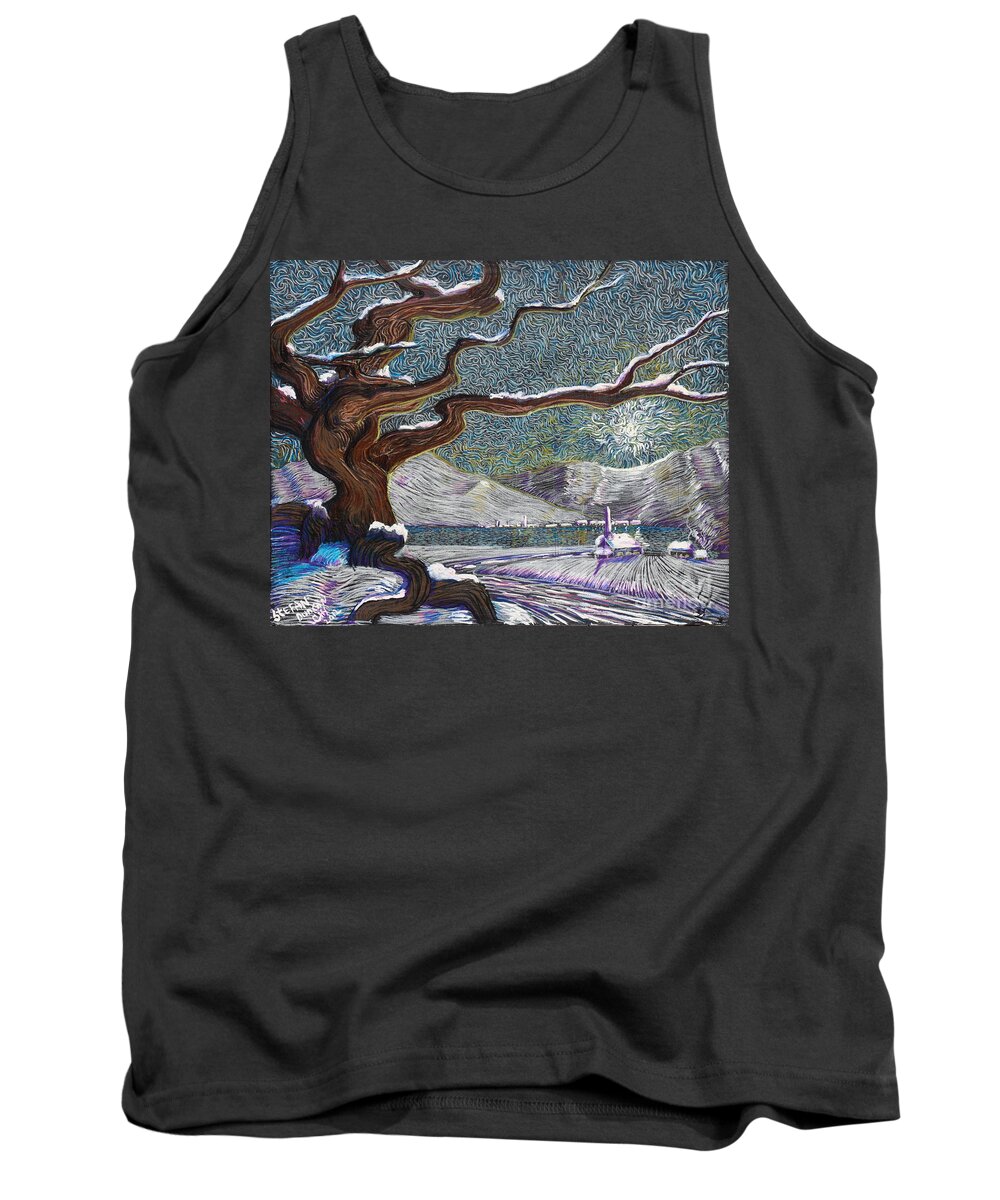  Landscape Tank Top featuring the painting Winter's Day by Stefan Duncan