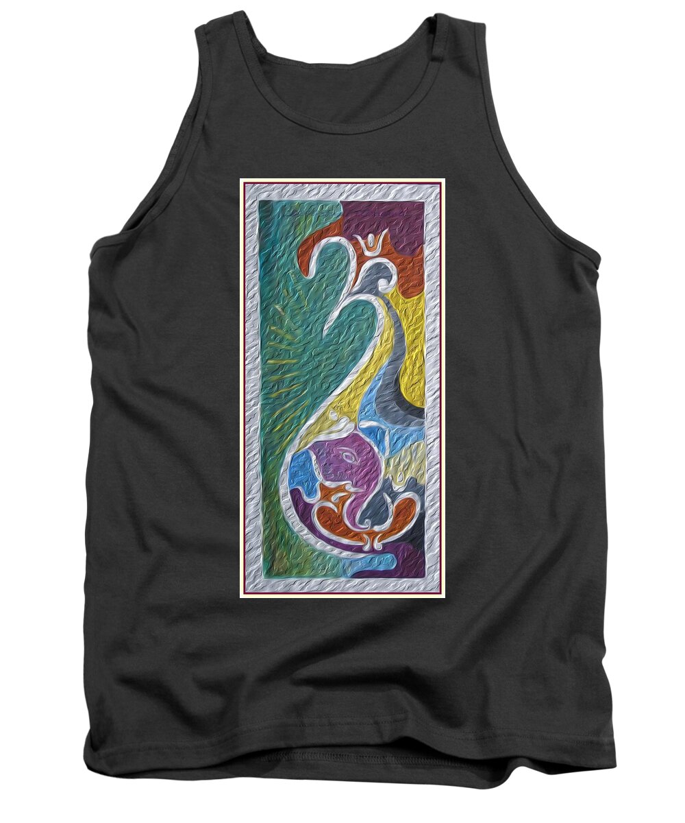 Root Of Universe Tank Top featuring the painting Wisdom and Peace I by Sonali Gangane