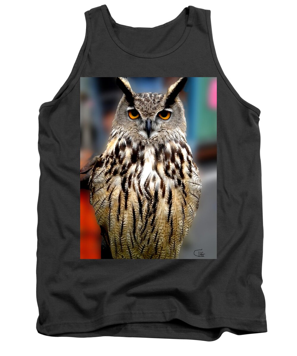 Colette Tank Top featuring the photograph Wise forest mountain Owl Spain by Colette V Hera Guggenheim