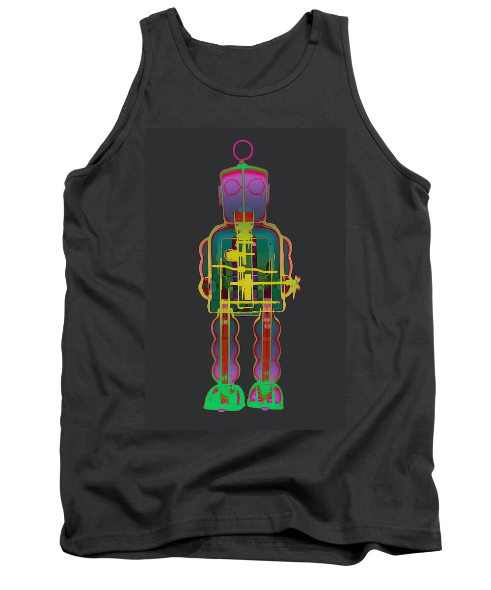 X-ray Art Tank Top featuring the photograph X-ray Robot With Gogs No.1 by Roy Livingston