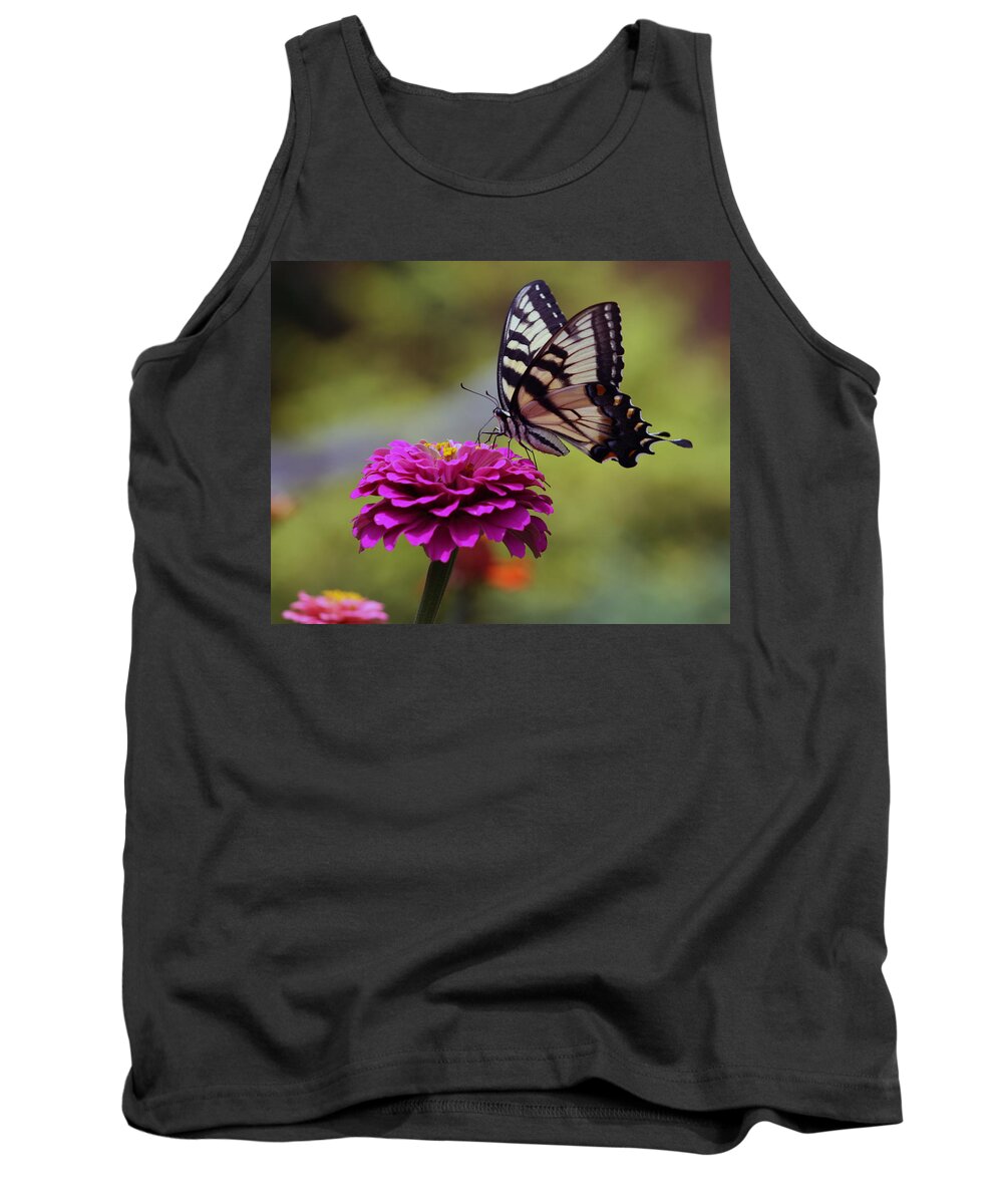 Nature Tank Top featuring the photograph Yellow Tiger Swallowtail Butterfly by Kay Novy