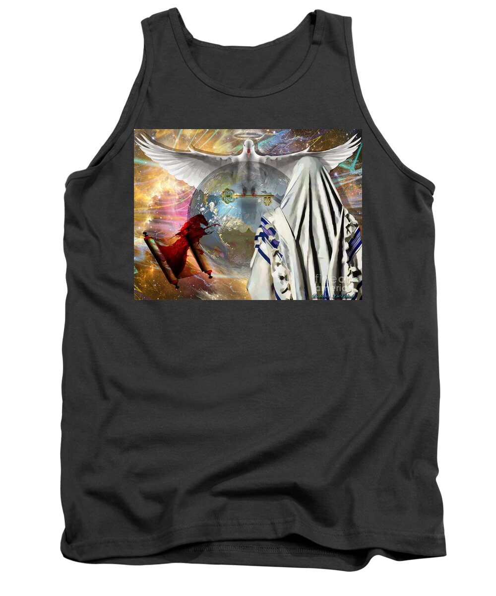 Yhwh Tank Top featuring the mixed media Yhwh by Dolores Develde