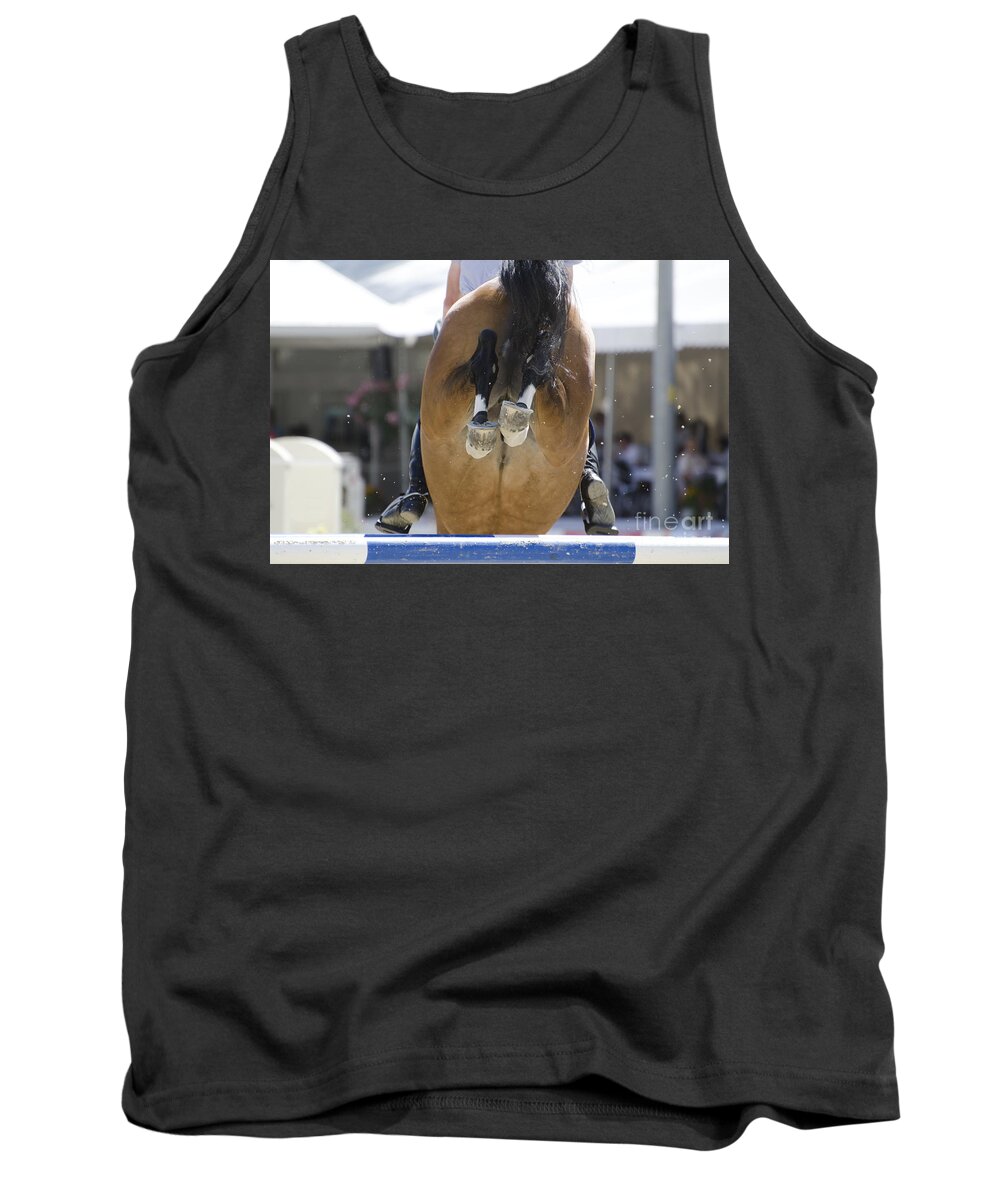 Horse Tank Top featuring the photograph Horse jumping #1 by Mats Silvan