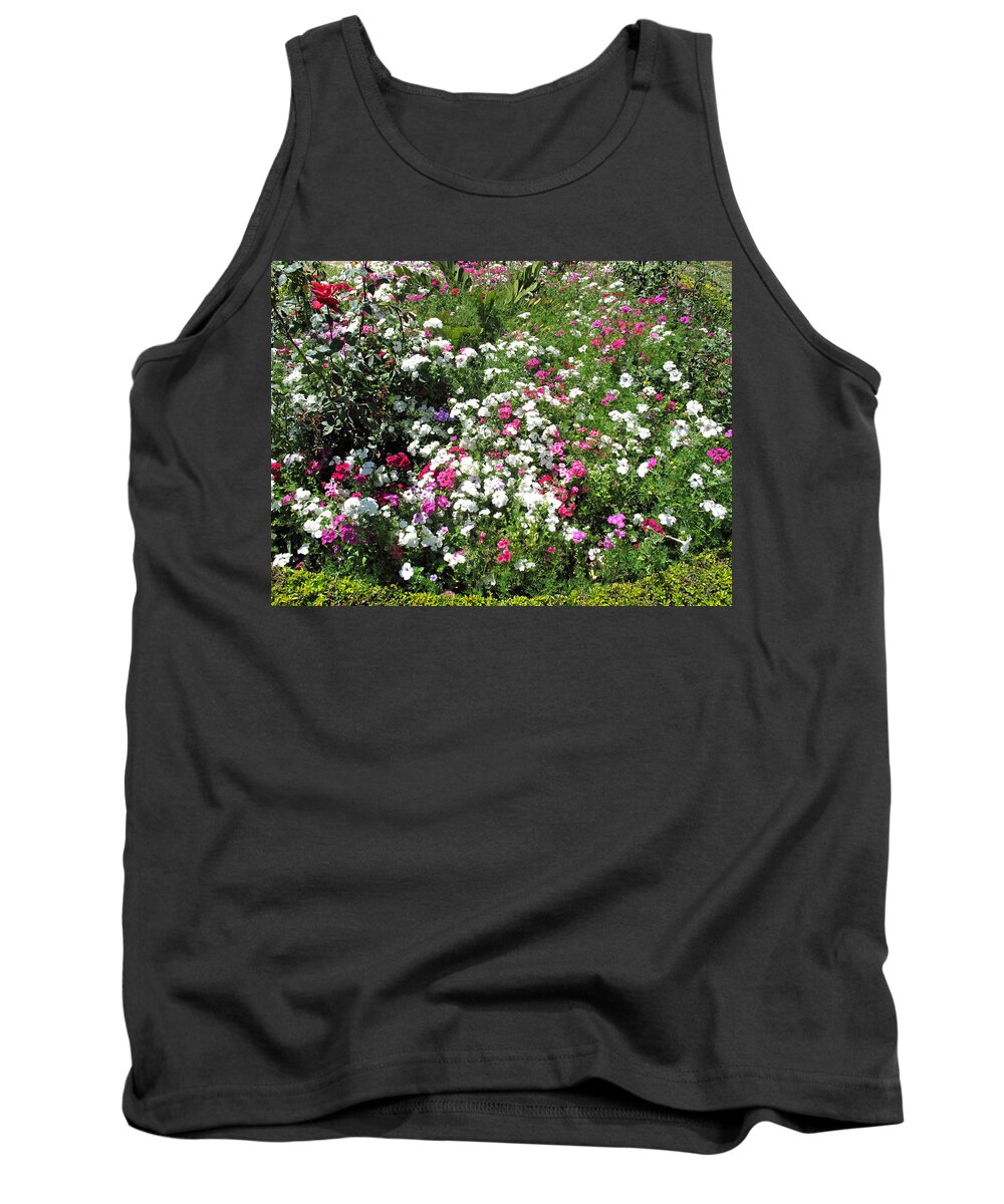 Bed Tank Top featuring the photograph A bed of beautiful different color flowers by Ashish Agarwal