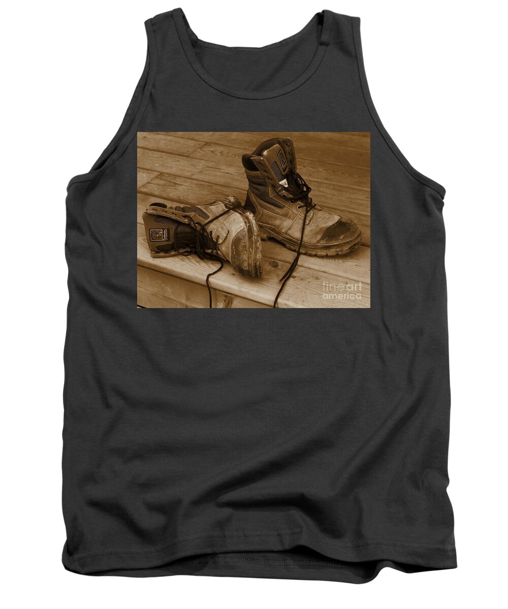 A Days Work Done Tank Top featuring the photograph A Day's Work Done by Barbara A Griffin