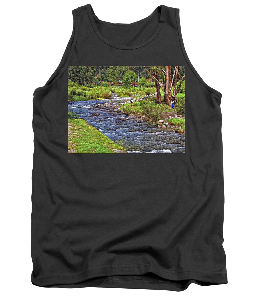 Peru Tank Top featuring the photograph A Place Without Time sketch by Steve Harrington