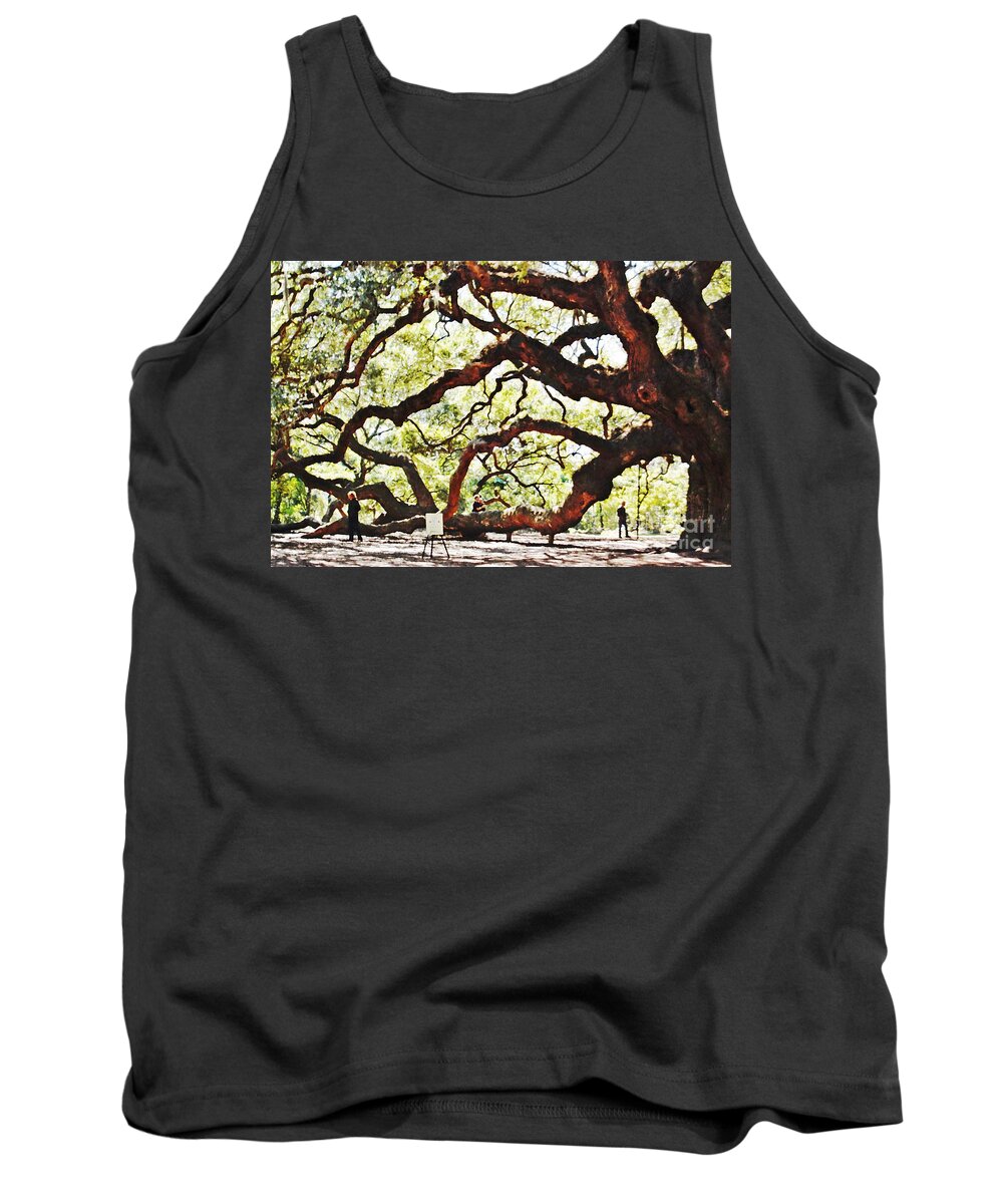 Tree Tank Top featuring the photograph Angel Oak Tree 2 by Donna Bentley