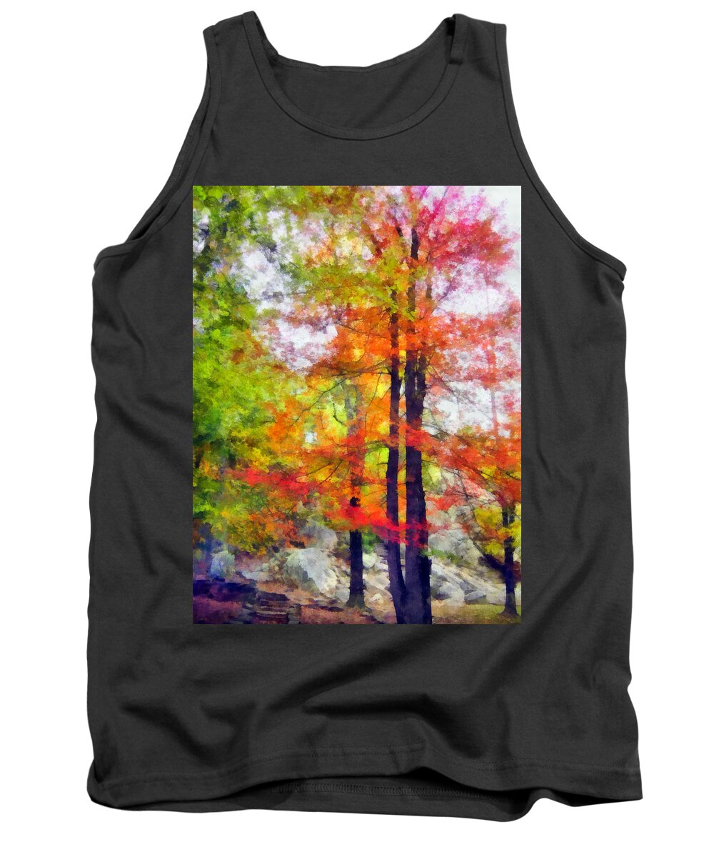 Tree Tank Top featuring the photograph Autumnal Rainbow by Angelina Tamez