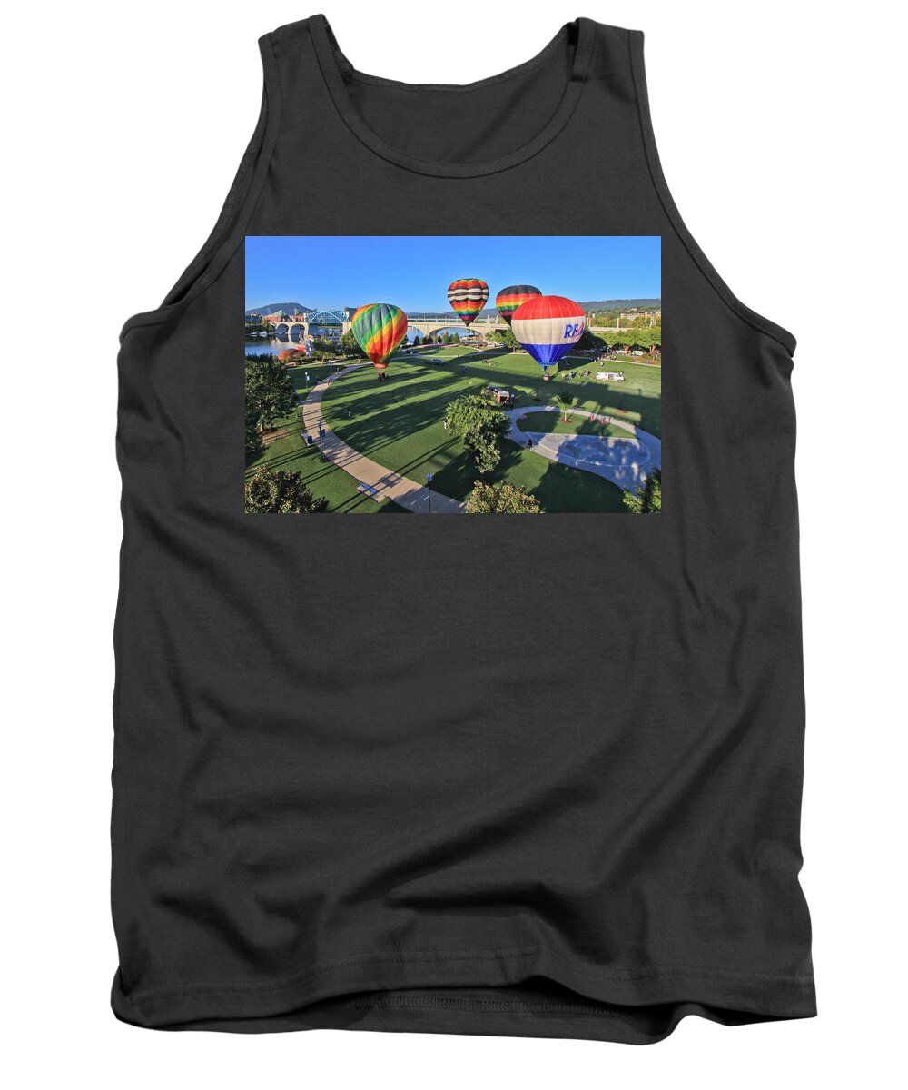 Balloons Tank Top featuring the photograph Balloons in Coolidge Park by Tom and Pat Cory