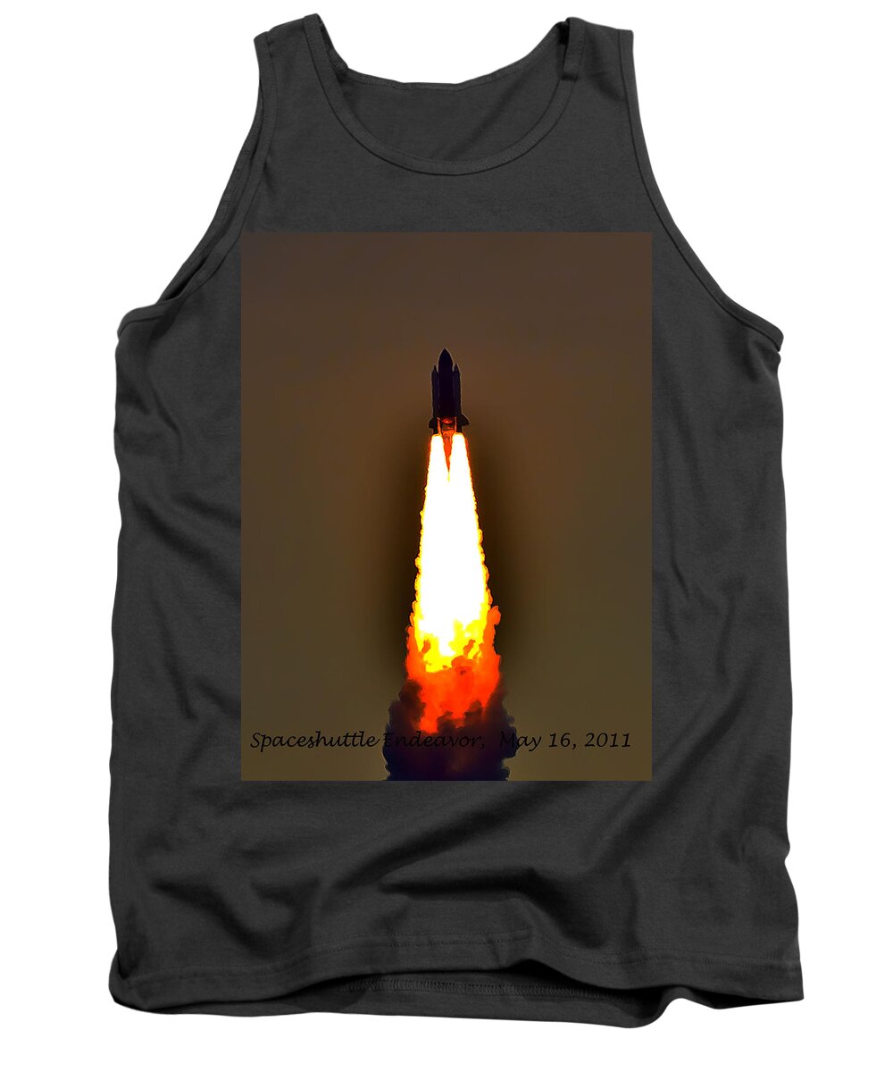 Endeavor Tank Top featuring the photograph Closer View of the Launch by Dorothy Cunningham
