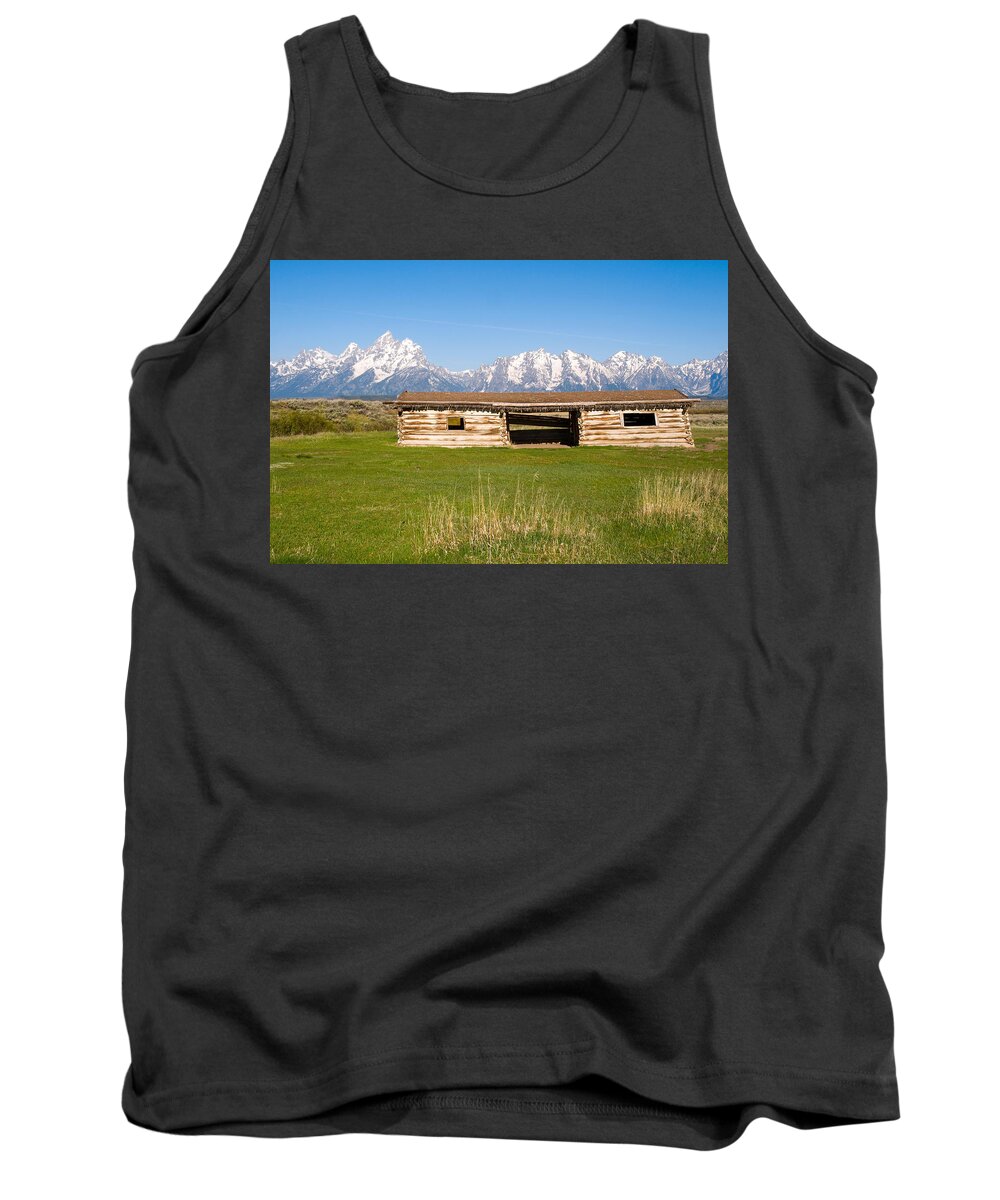 National Park Wyoming Tank Top featuring the photograph Cunningham Cabin by Steve Stuller