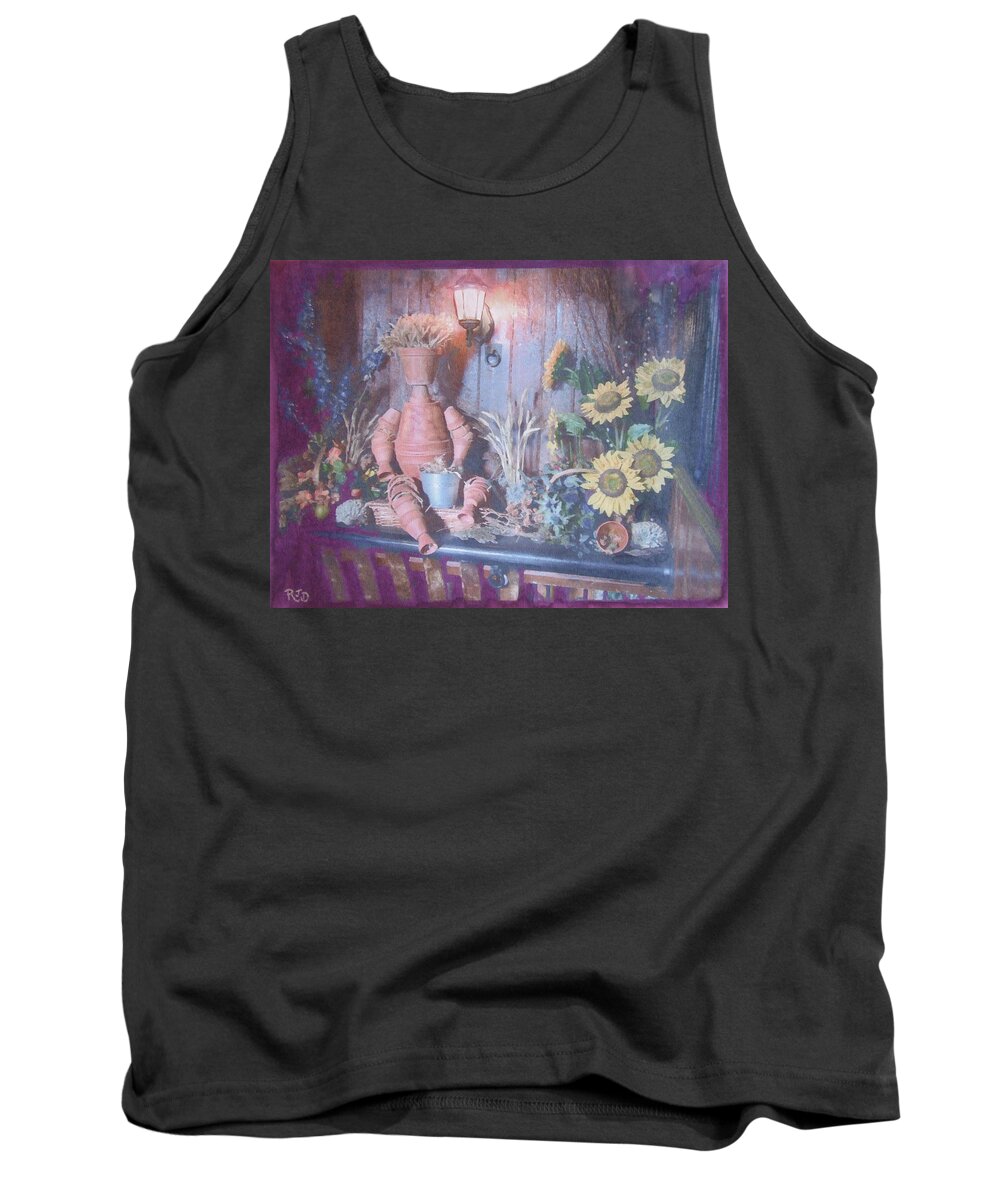 Flowers Tank Top featuring the painting Flowerpotman by Richard James Digance