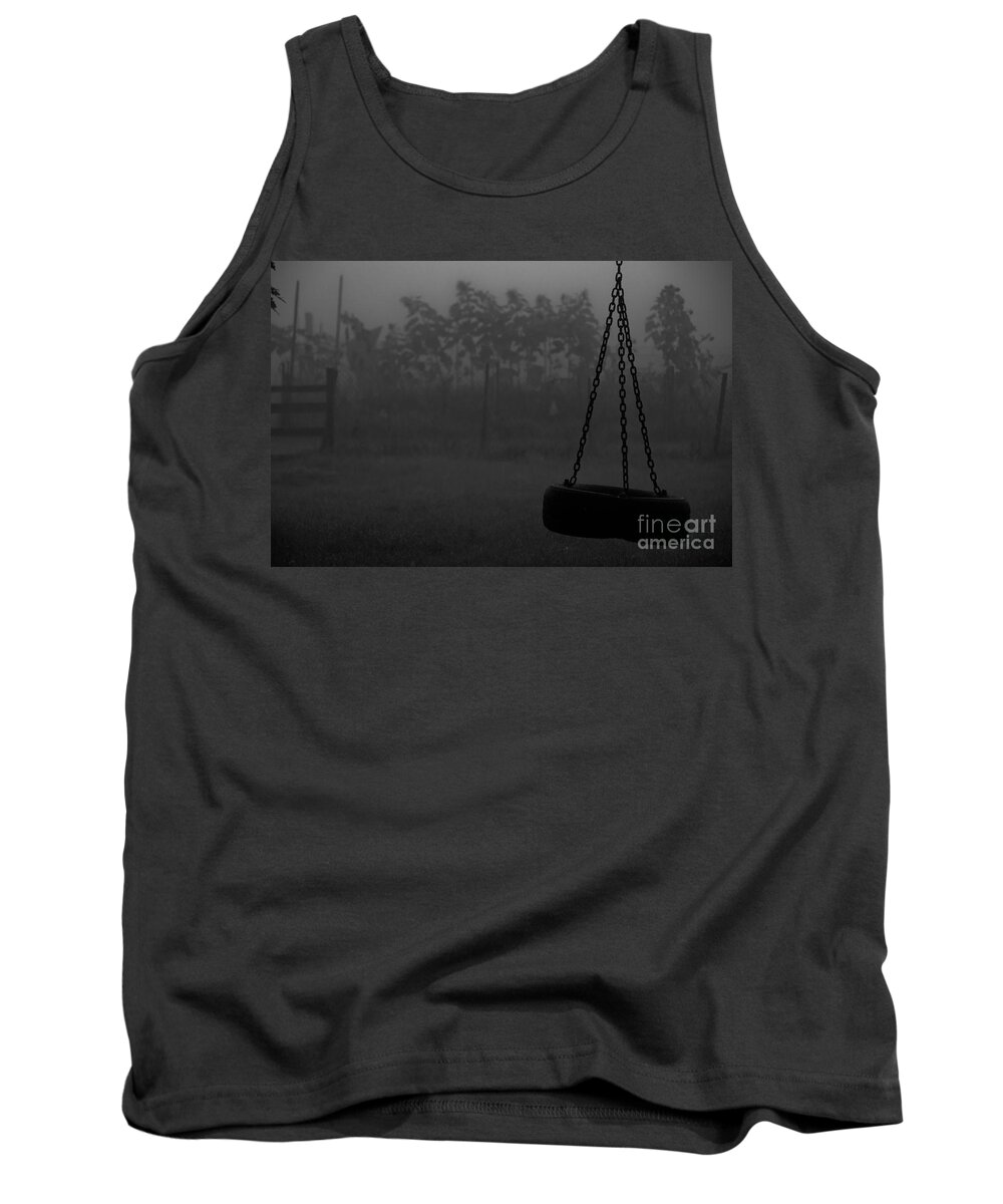 Landscape Tank Top featuring the photograph Foggy playground by Cheryl Baxter