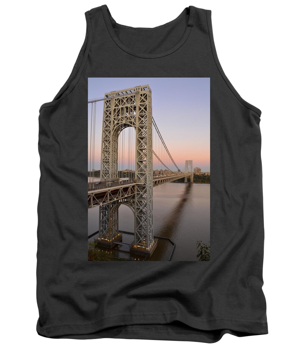 George Tank Top featuring the photograph George Washington Bridge at Sunset by Zawhaus Photography