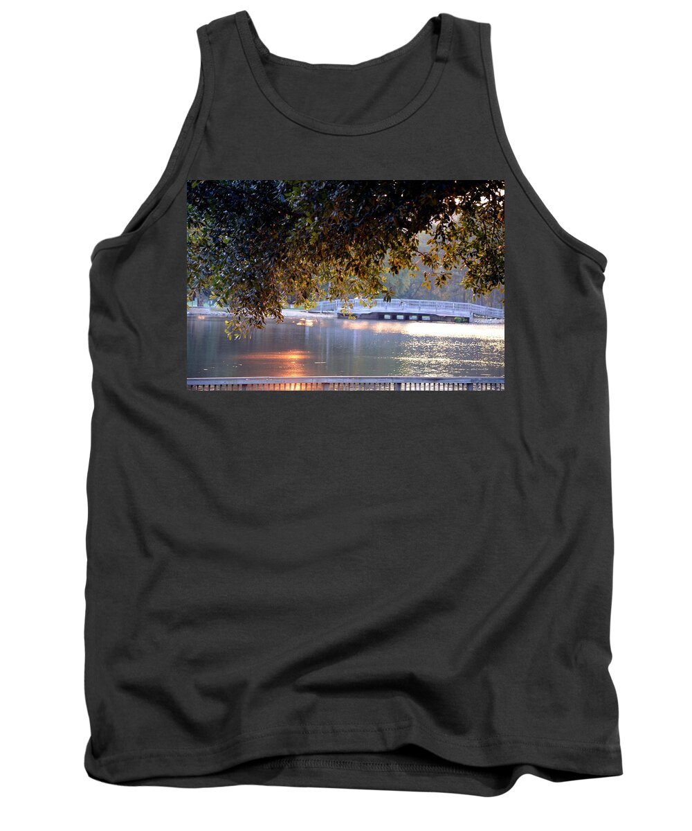 Golden Tank Top featuring the photograph Golden Waters by Maria Urso
