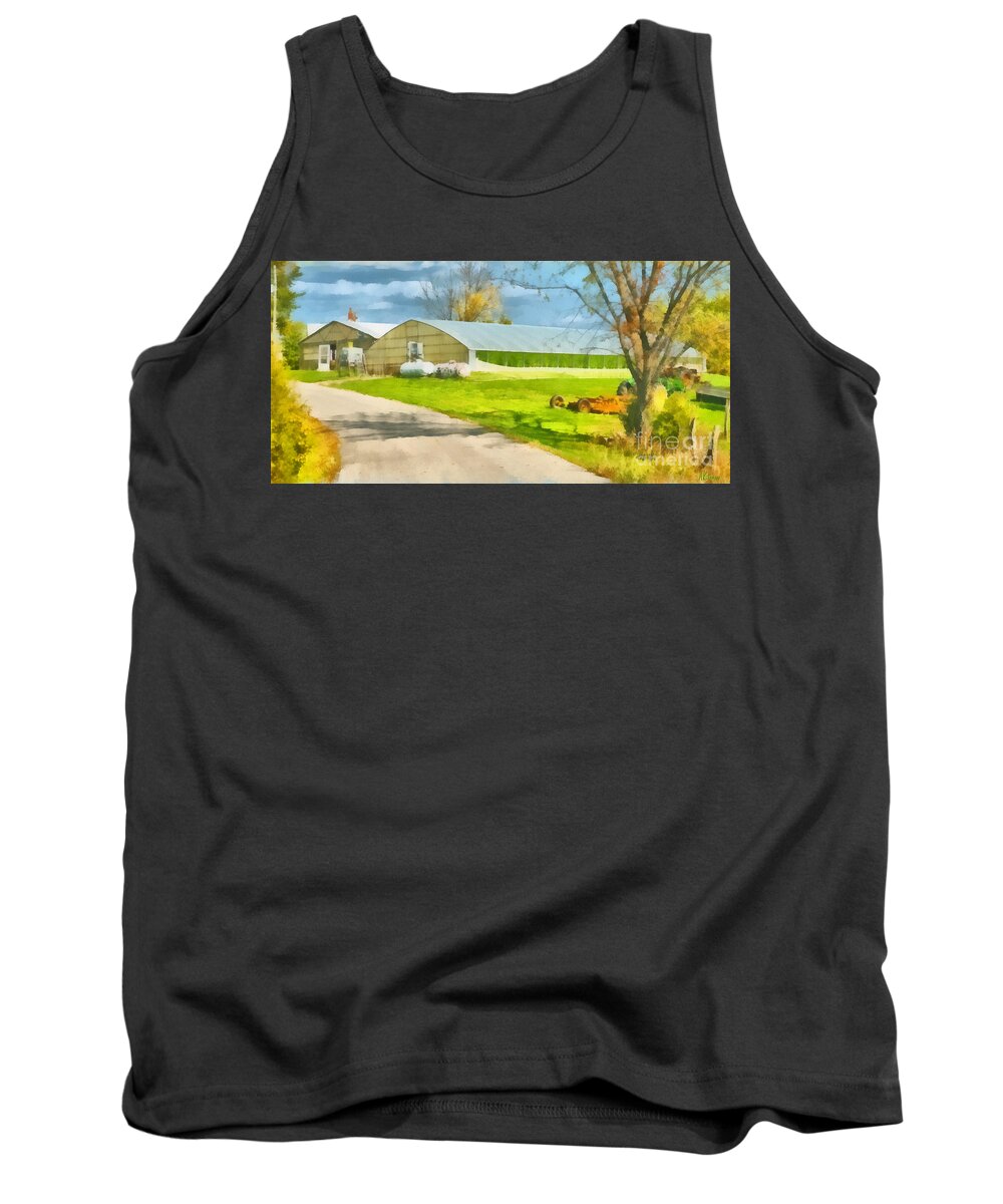 Greenhouse Tank Top featuring the painting Greenhouses by Anne Kitzman