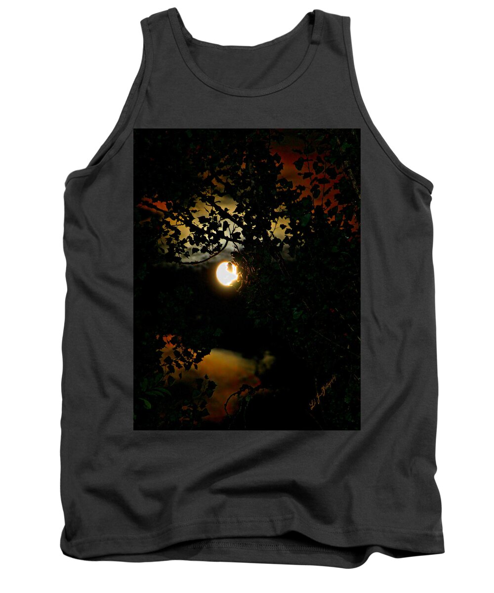 Moon Tank Top featuring the photograph Haunting Moon III by Jeanette C Landstrom