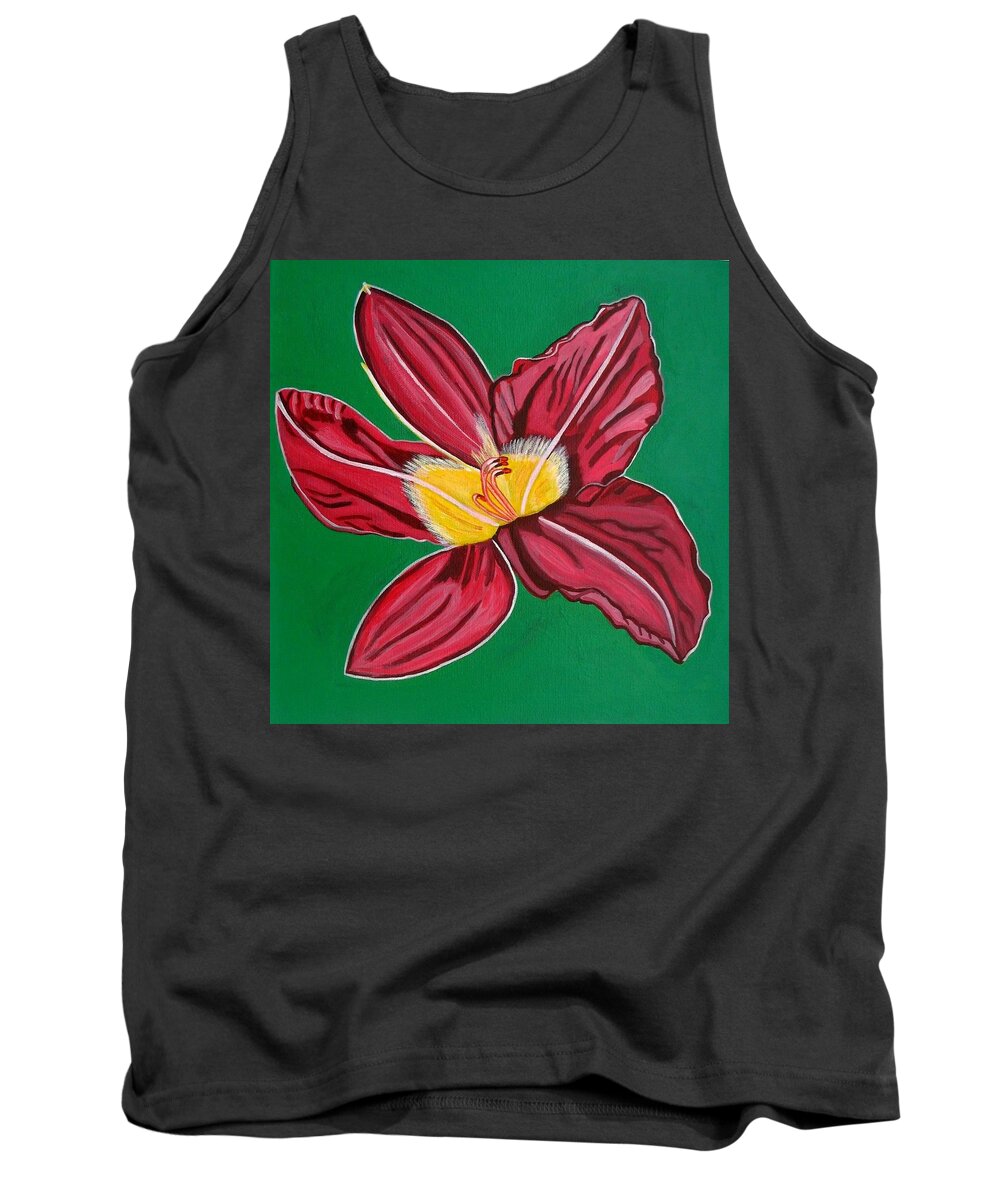 Plant Paintings Tank Top featuring the painting Hibsicus Rose by Sandra Marie Adams