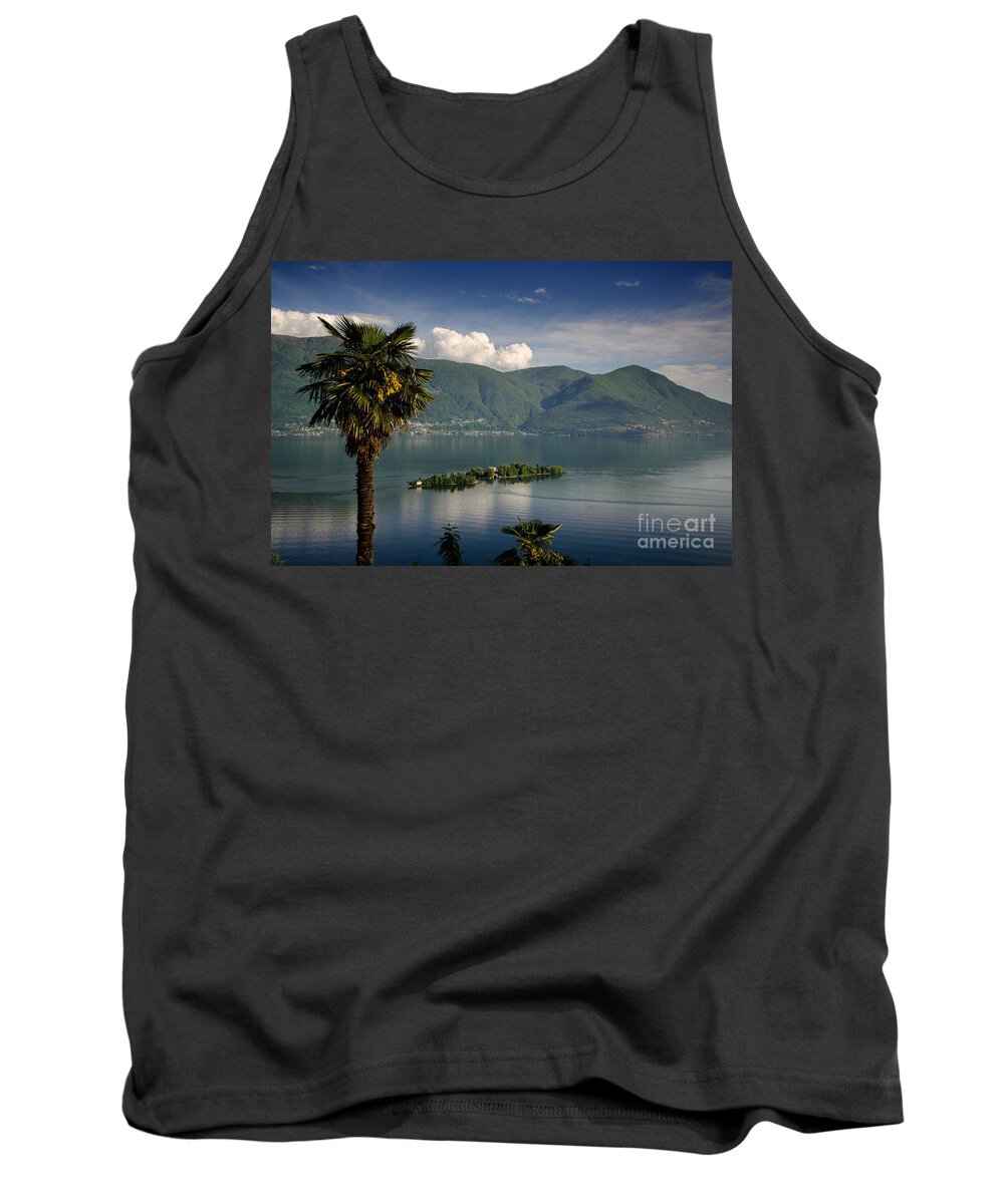 Island Tank Top featuring the photograph Islands on an alpine lake by Mats Silvan
