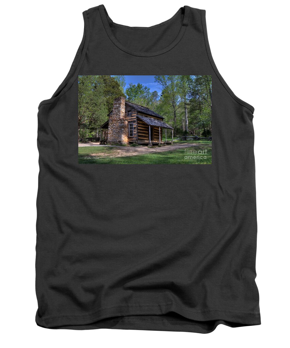 John Oliver Cabin Tank Top featuring the photograph John Oliver Cabin by Sue Karski