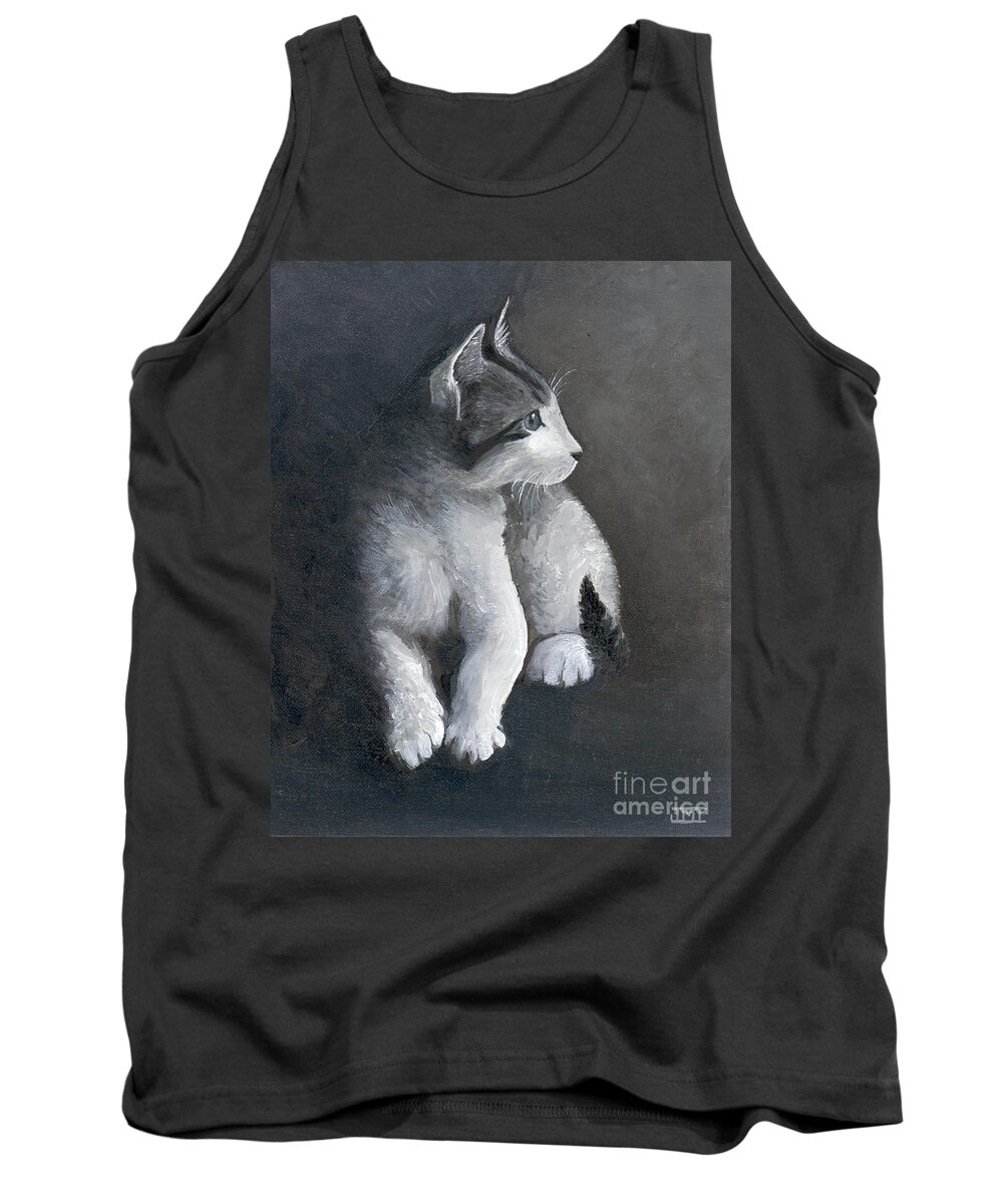 Kitten Tank Top featuring the painting Milo by Jackie Irwin