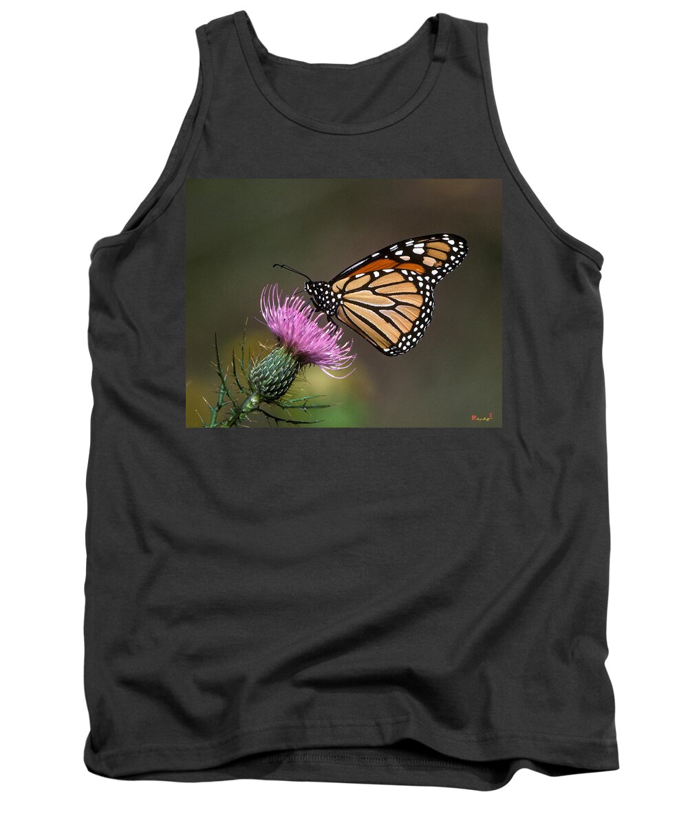 Nature Tank Top featuring the photograph Monarch Butterfly on Thistle 13A by Gerry Gantt