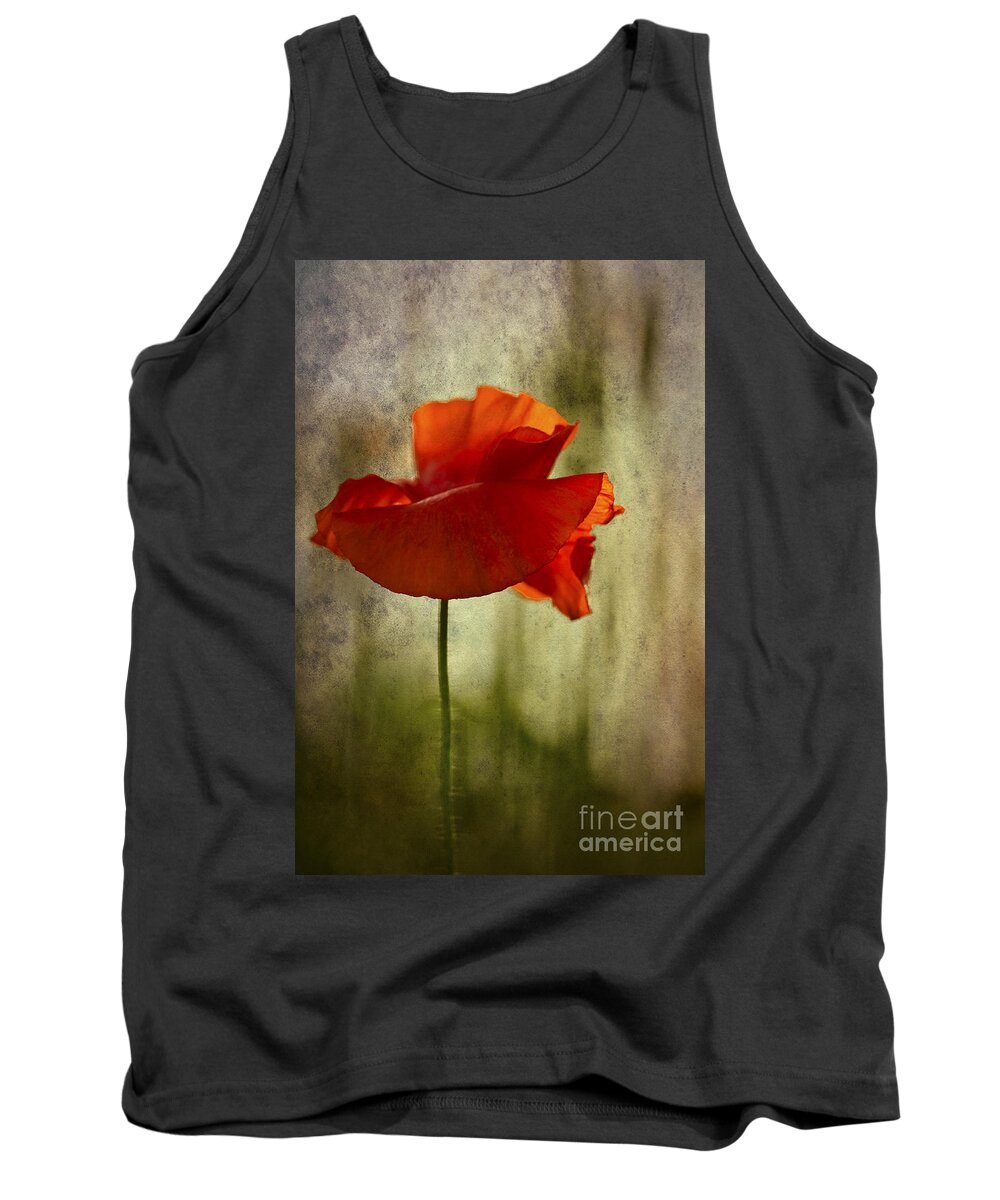 Poppy Tank Top featuring the photograph Moody Poppy. by Clare Bambers - Bambers Images