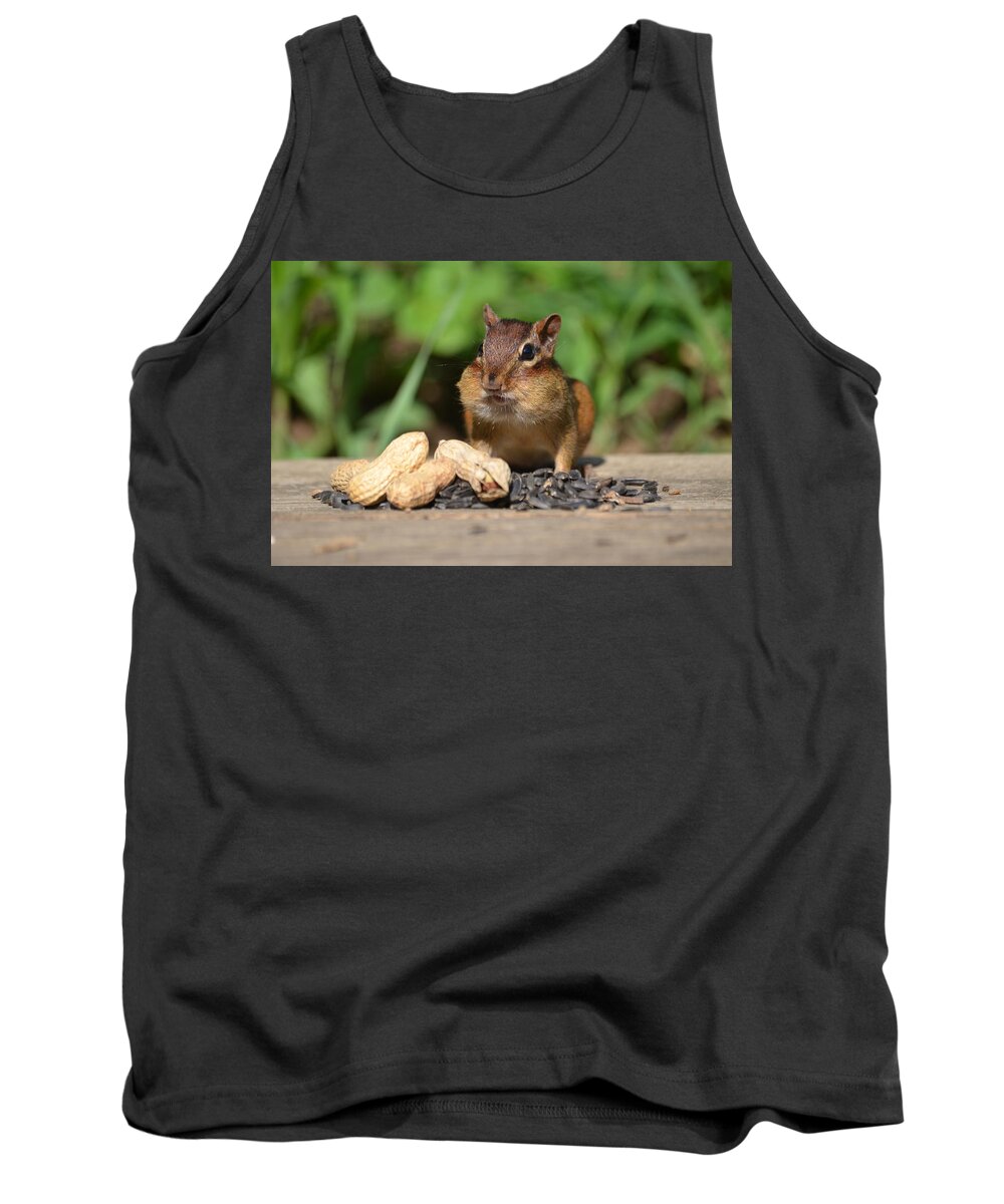 Chipmunk Tank Top featuring the photograph Now this is a Breakfast by Lori Tambakis