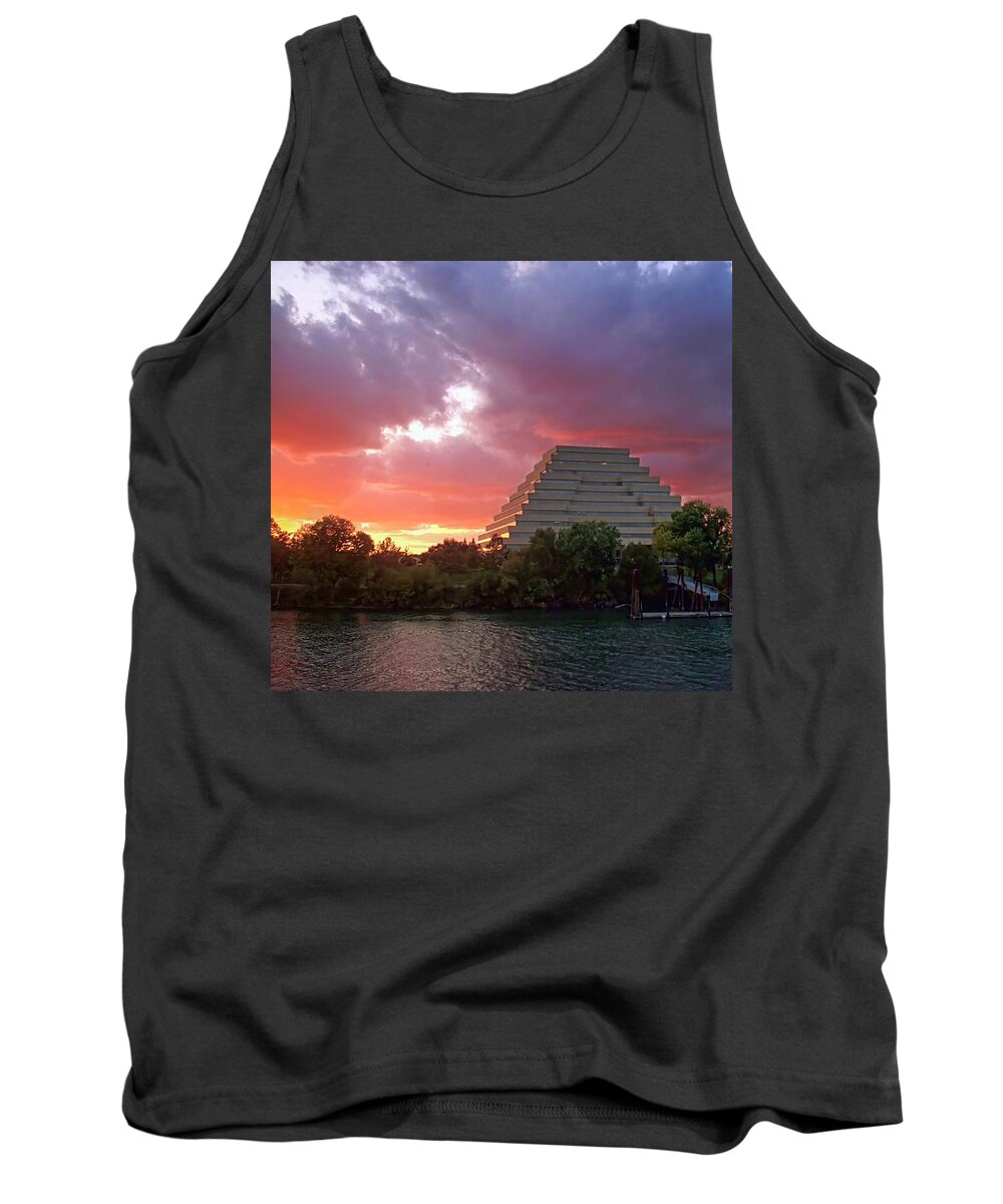 Sunset Tank Top featuring the photograph Old Sacramento Sunset by Randy Wehner