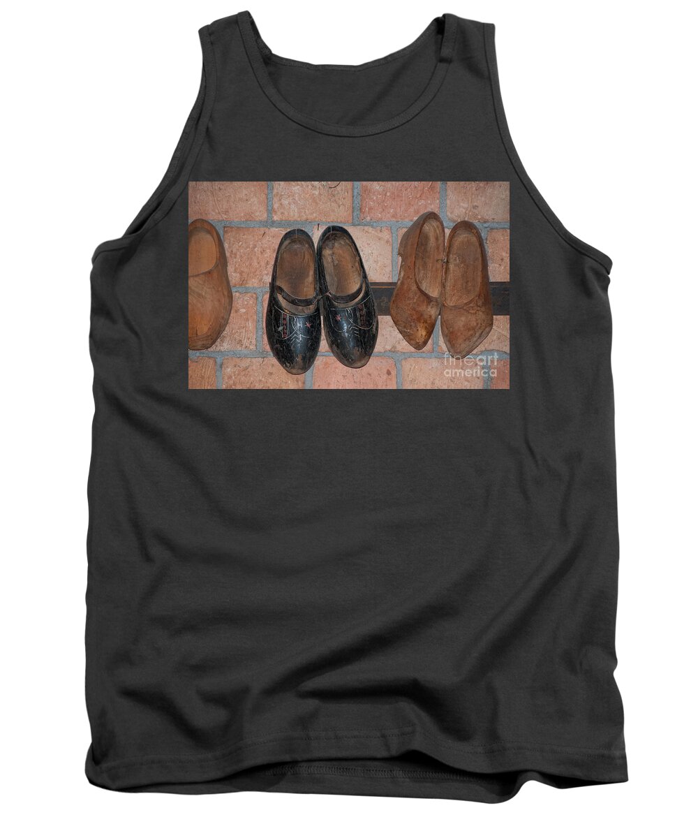 Amsterdam Tank Top featuring the digital art Old Wooden Shoes by Carol Ailles