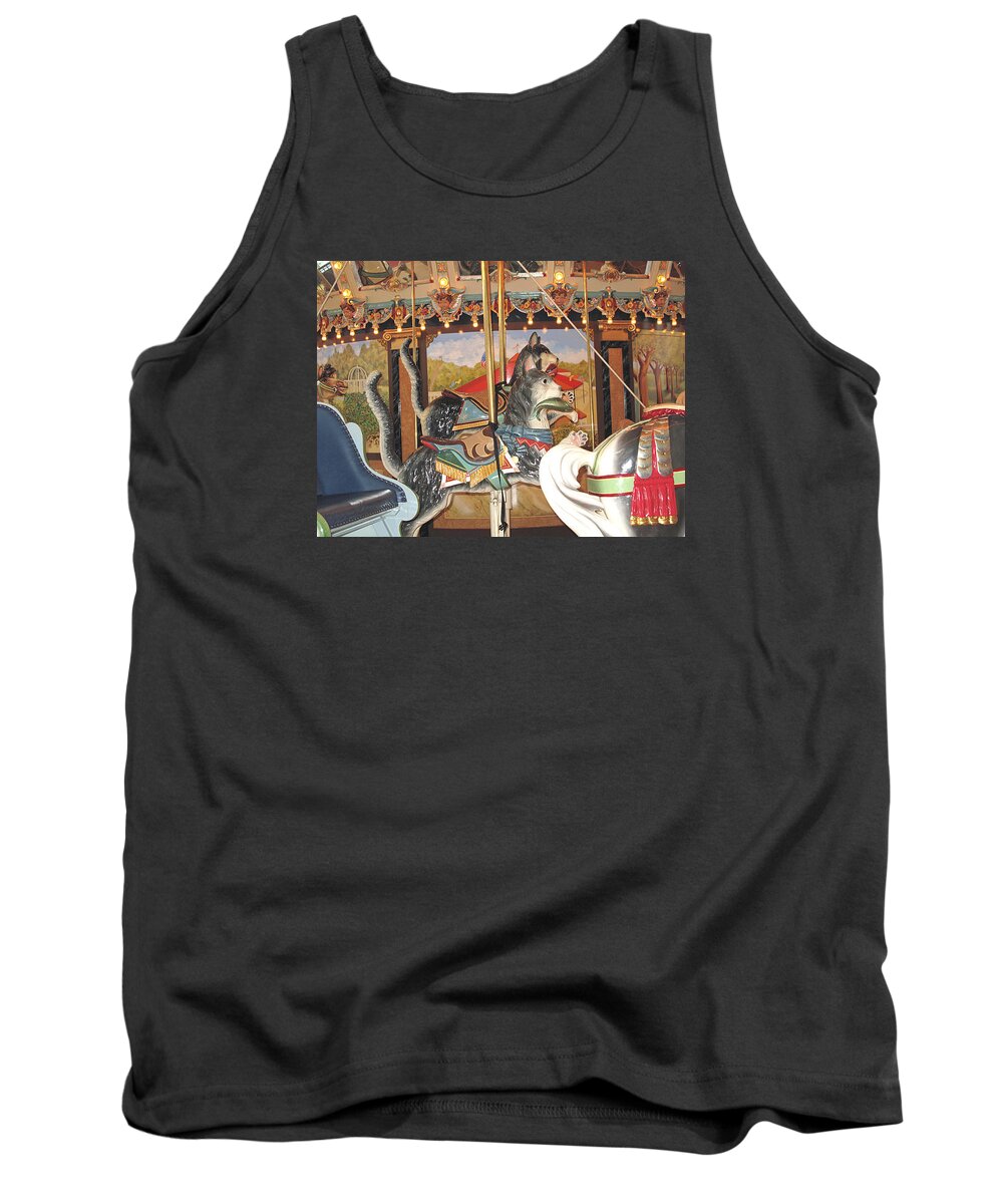Carousel Tank Top featuring the photograph Philadelphia Style Cats by Barbara McDevitt