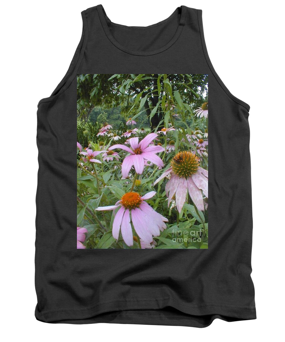 Flowers Tank Top featuring the photograph Purple Coneflowers by Vonda Lawson-Rosa