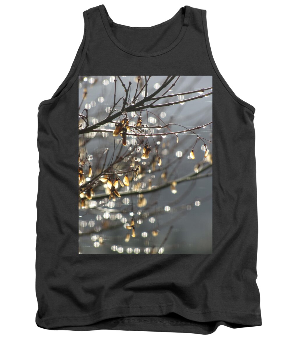 Leaves Tank Top featuring the photograph Raindrops And Leaves by KATIE Vigil