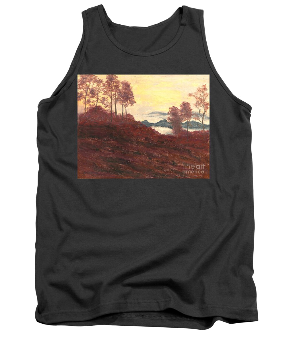 Meadow Tank Top featuring the pastel Red Evening by Ginny Neece