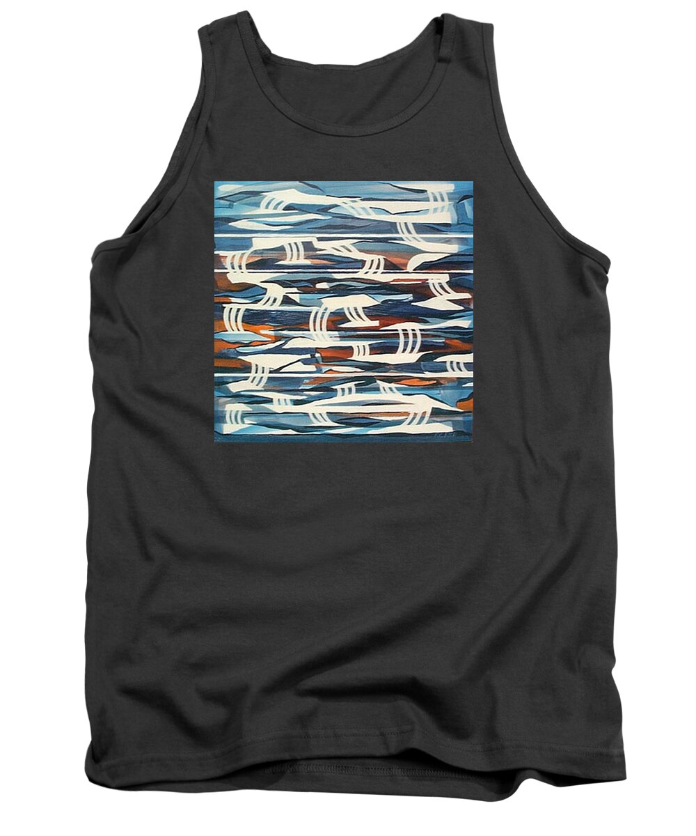 Abstract Tank Top featuring the painting Seagulls by Ric Rice