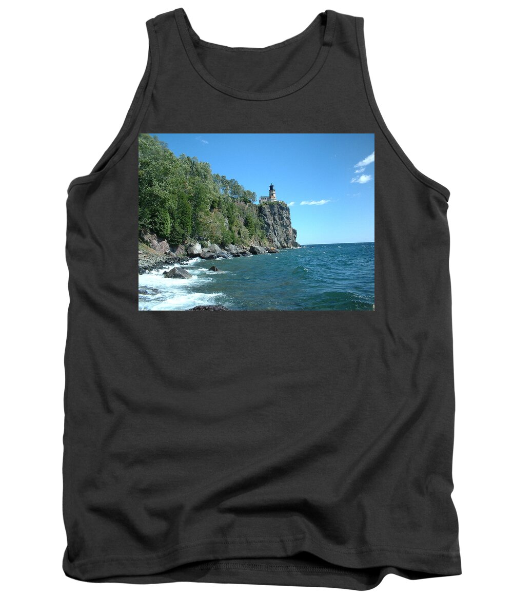 Lighthouse Tank Top featuring the photograph Split Rock by Bonfire Photography
