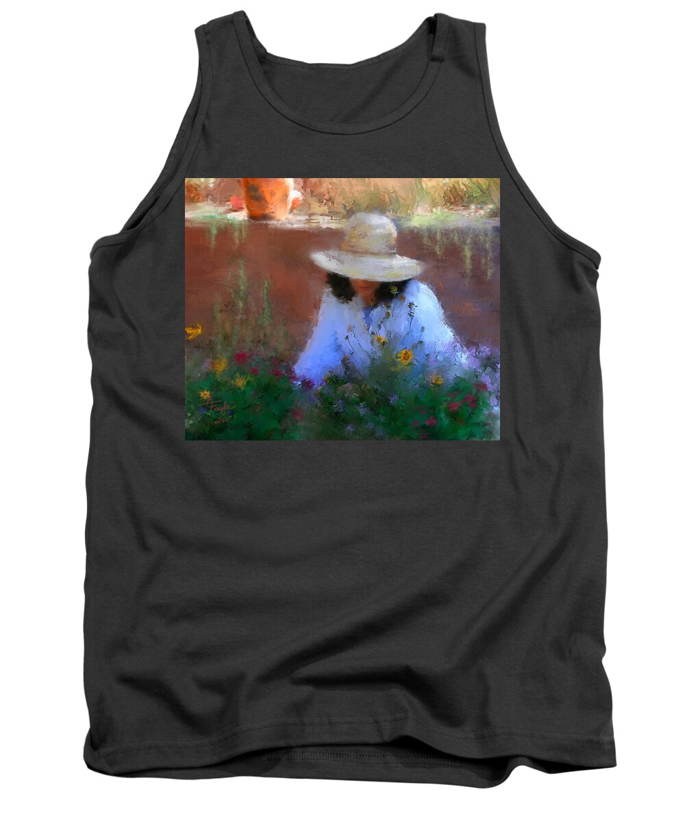 Flowers Tank Top featuring the painting The Light of the Garden by Colleen Taylor