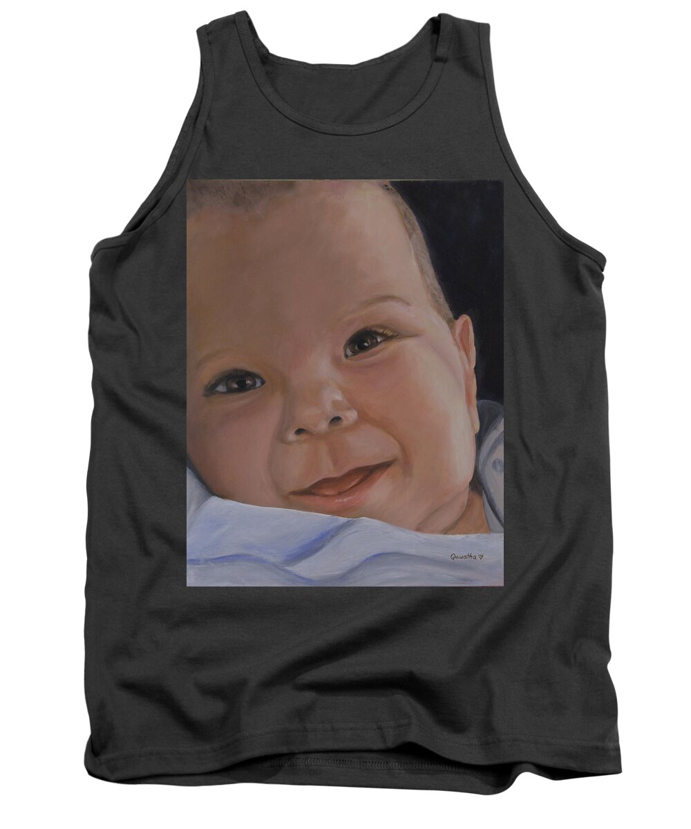 Baby Tank Top featuring the painting The Perfect Baby by Quwatha Valentine