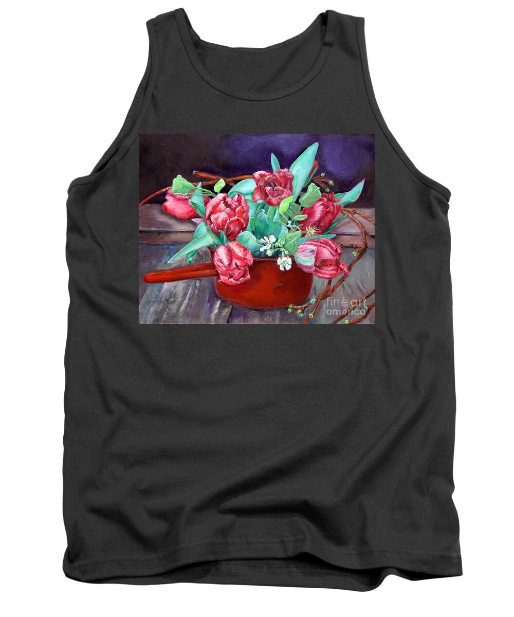 Painting Tank Top featuring the painting Tulips by Portraits By NC