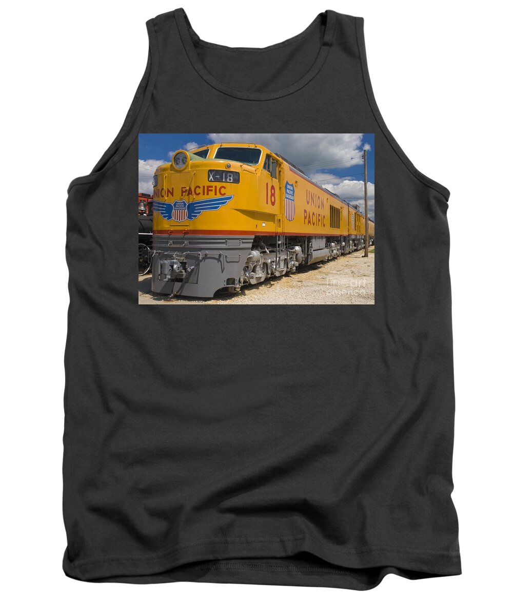 Union Pacific Tank Top featuring the photograph UP Turbine X-18 by Tim Mulina