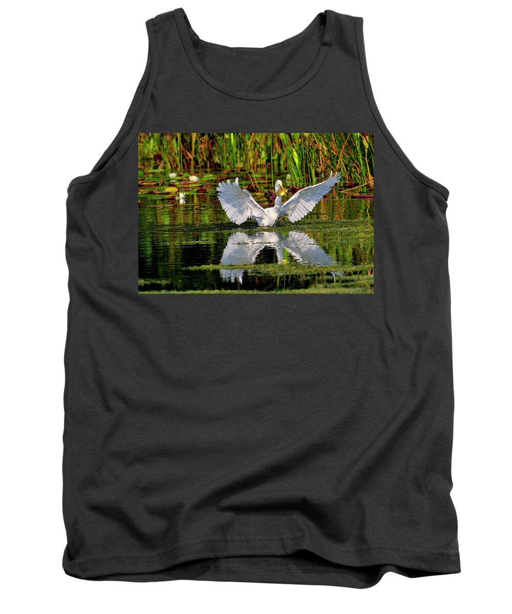 Great White Egret Tank Top featuring the photograph Wetlands by Bill Dodsworth