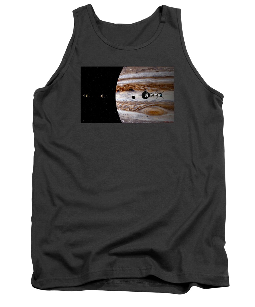 Spaceship Tank Top featuring the digital art A sense of scale #2 by David Robinson