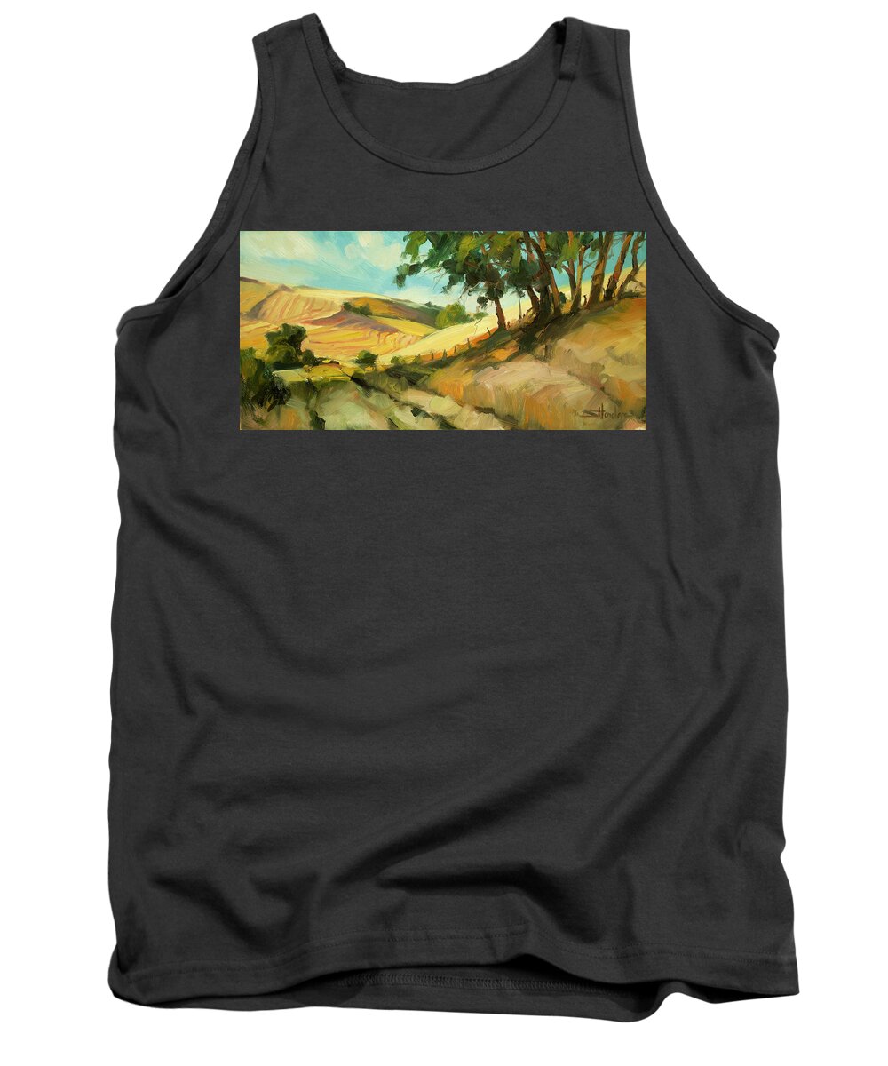 Landscape Tank Top featuring the painting August #2 by Steve Henderson